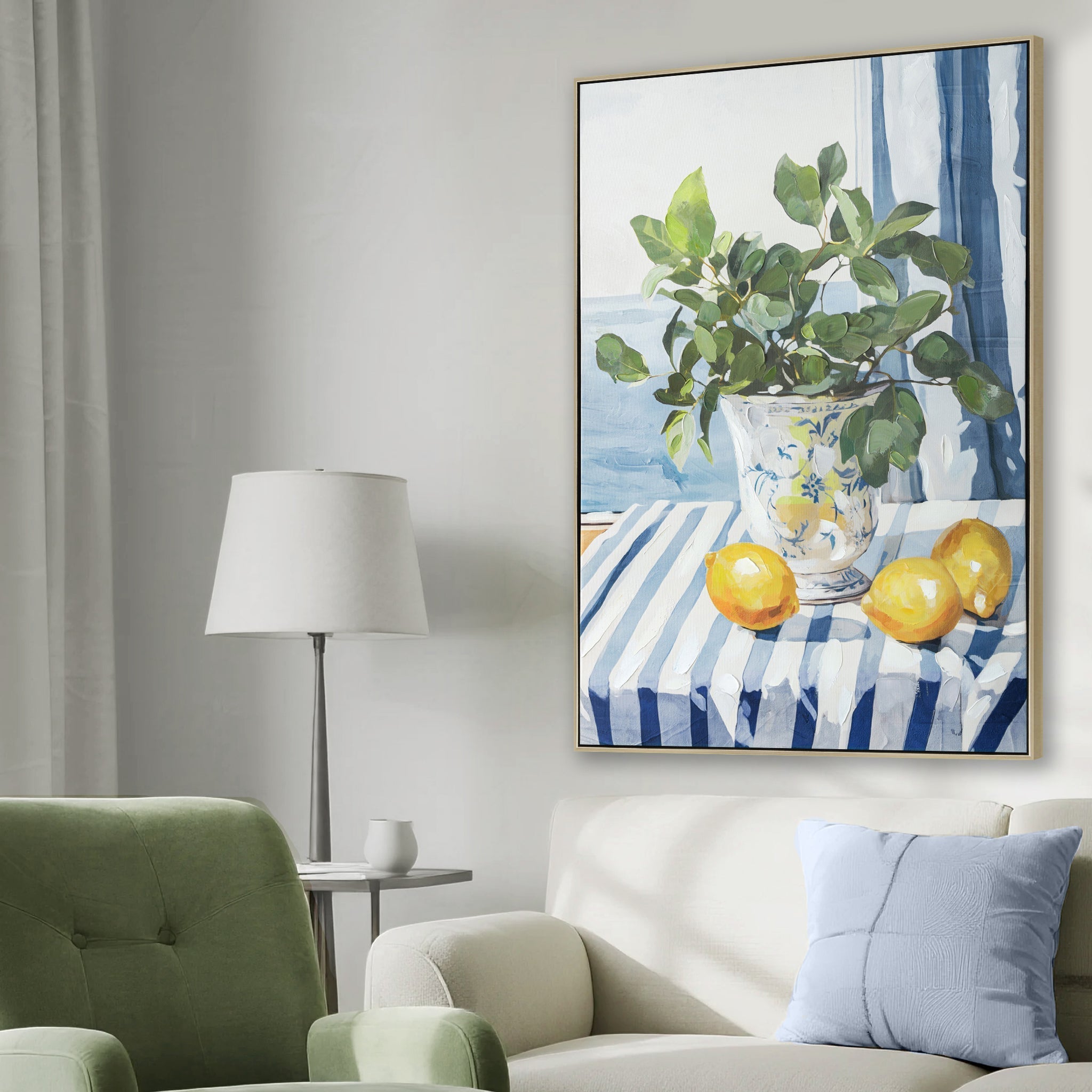 60 x 90cm Framed Canvas - Natural - image 3