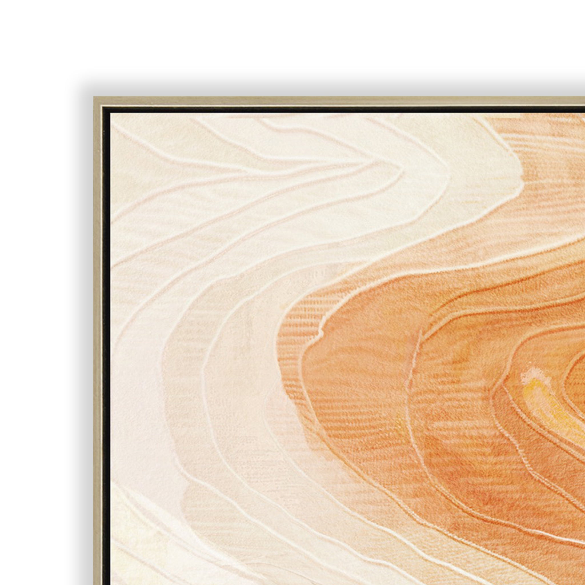 100 x 150cm Framed Canvas - Natural - Cinnabar Waves