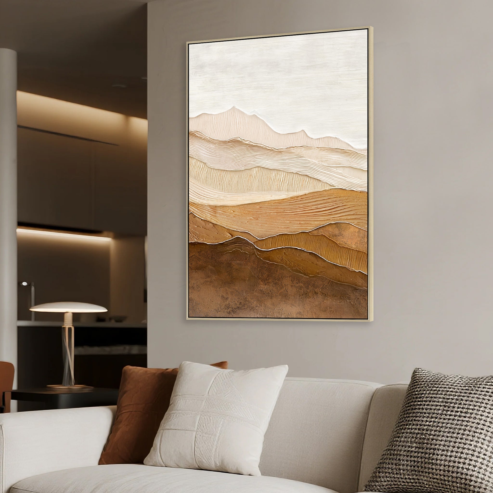 80 x 120cm Framed Canvas - Natural