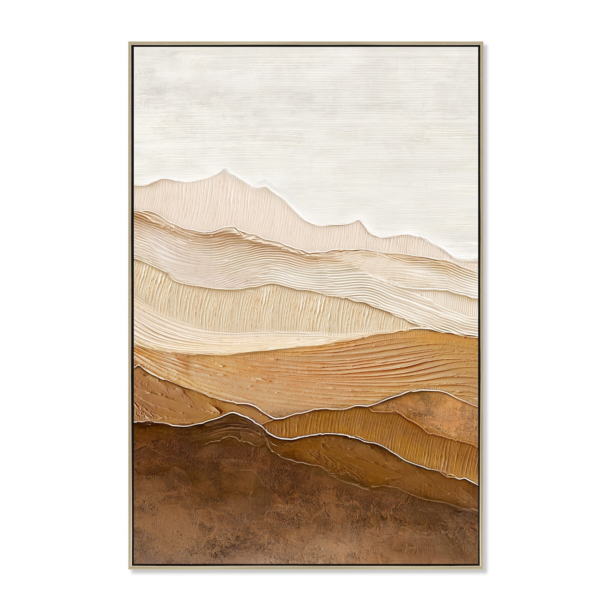 80 x 120cm Framed Canvas - Natural - Amber Ascend