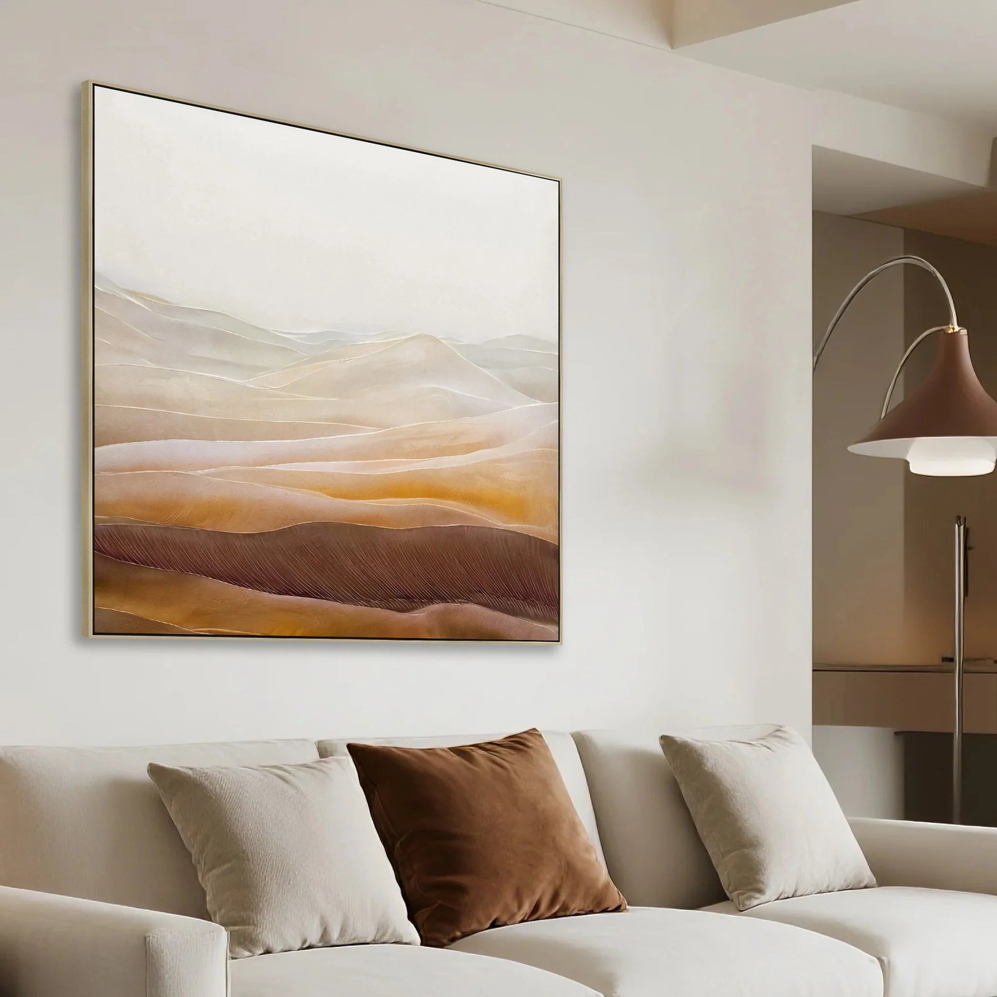 Showcasing Sicetala 100 x 100cm Framed Canvas - Natural AR12256-CLO Artwork by Calibre Furniturs