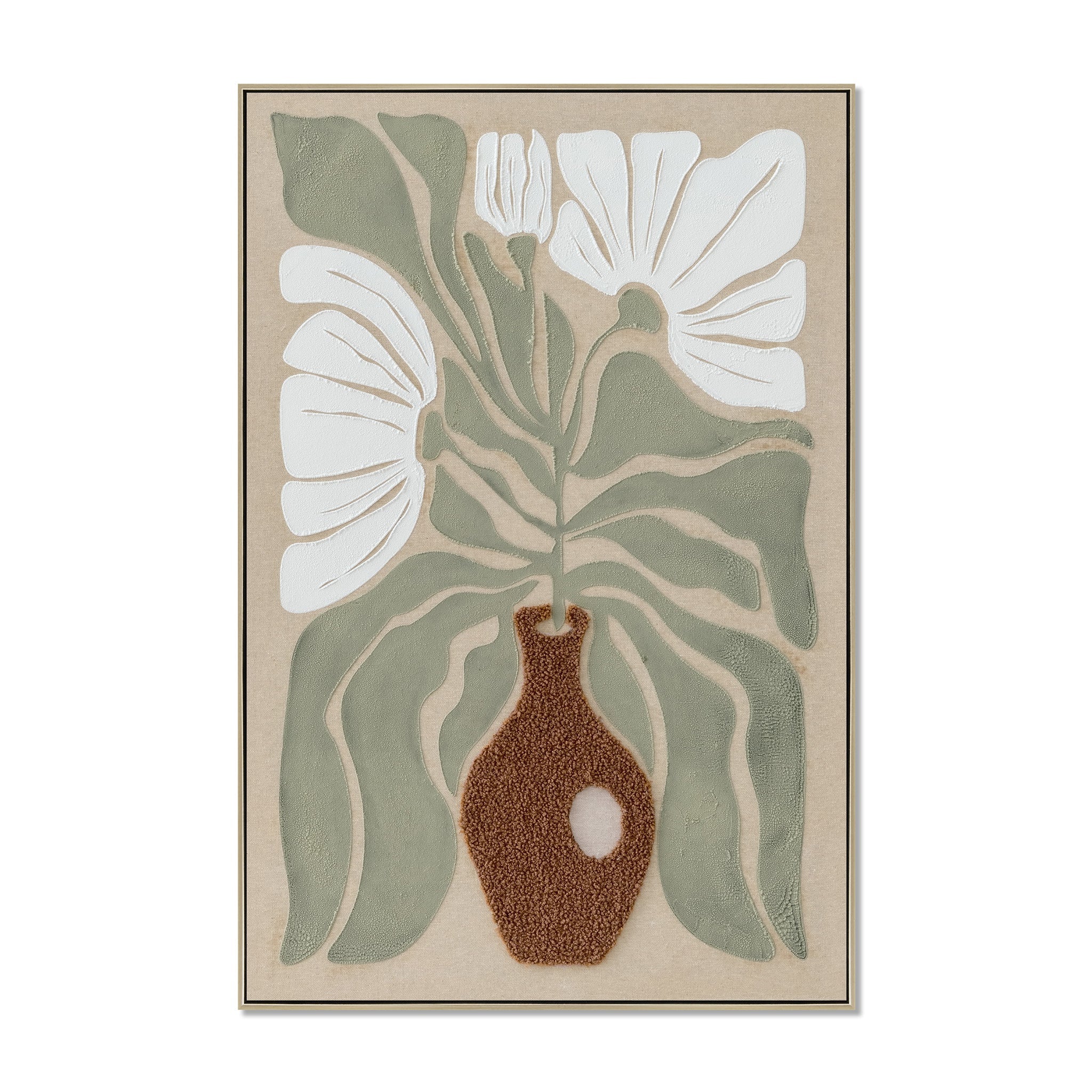 60 x 90cm Framed Canvas - Light Natural