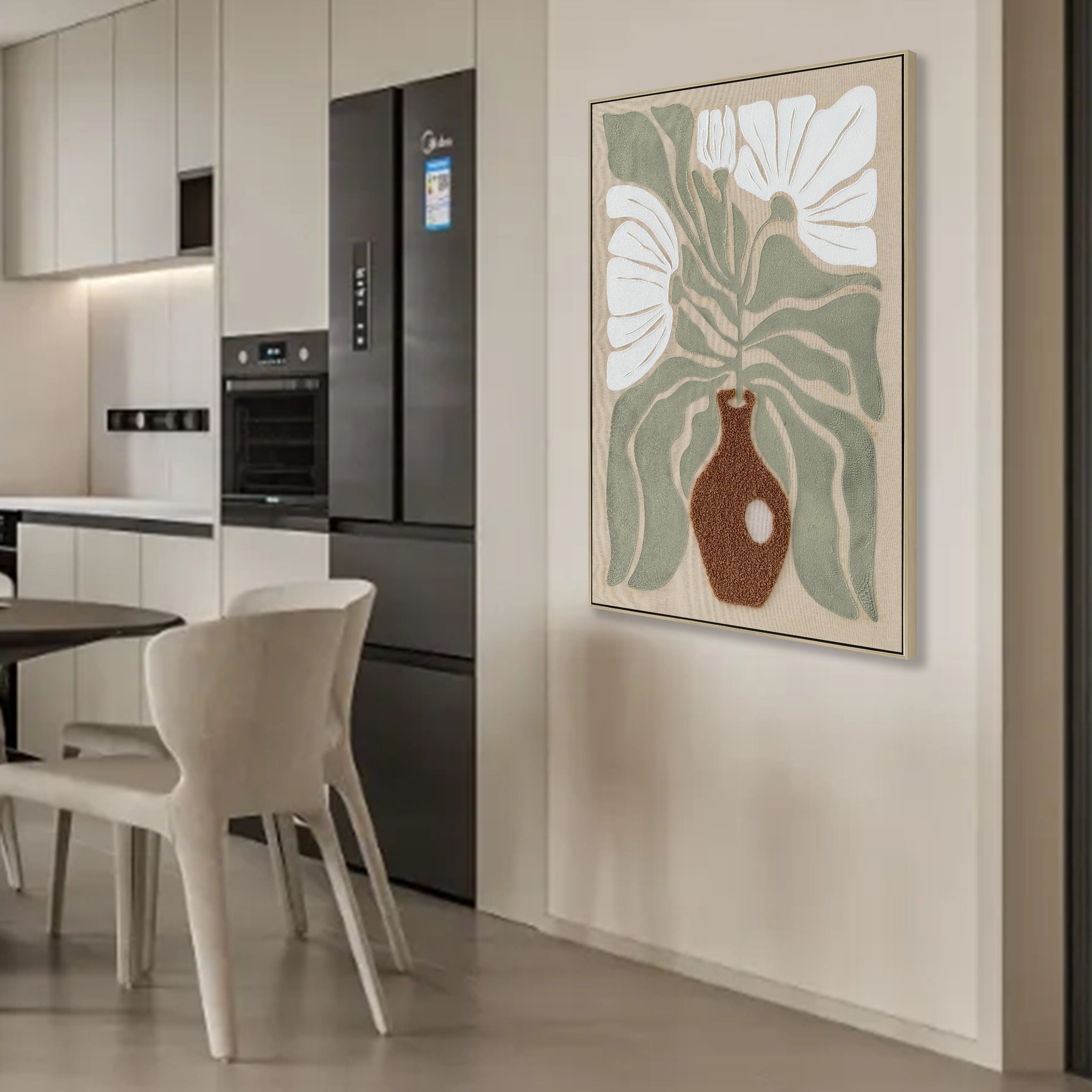 60 x 90cm Framed Canvas - Light Natural - image 3