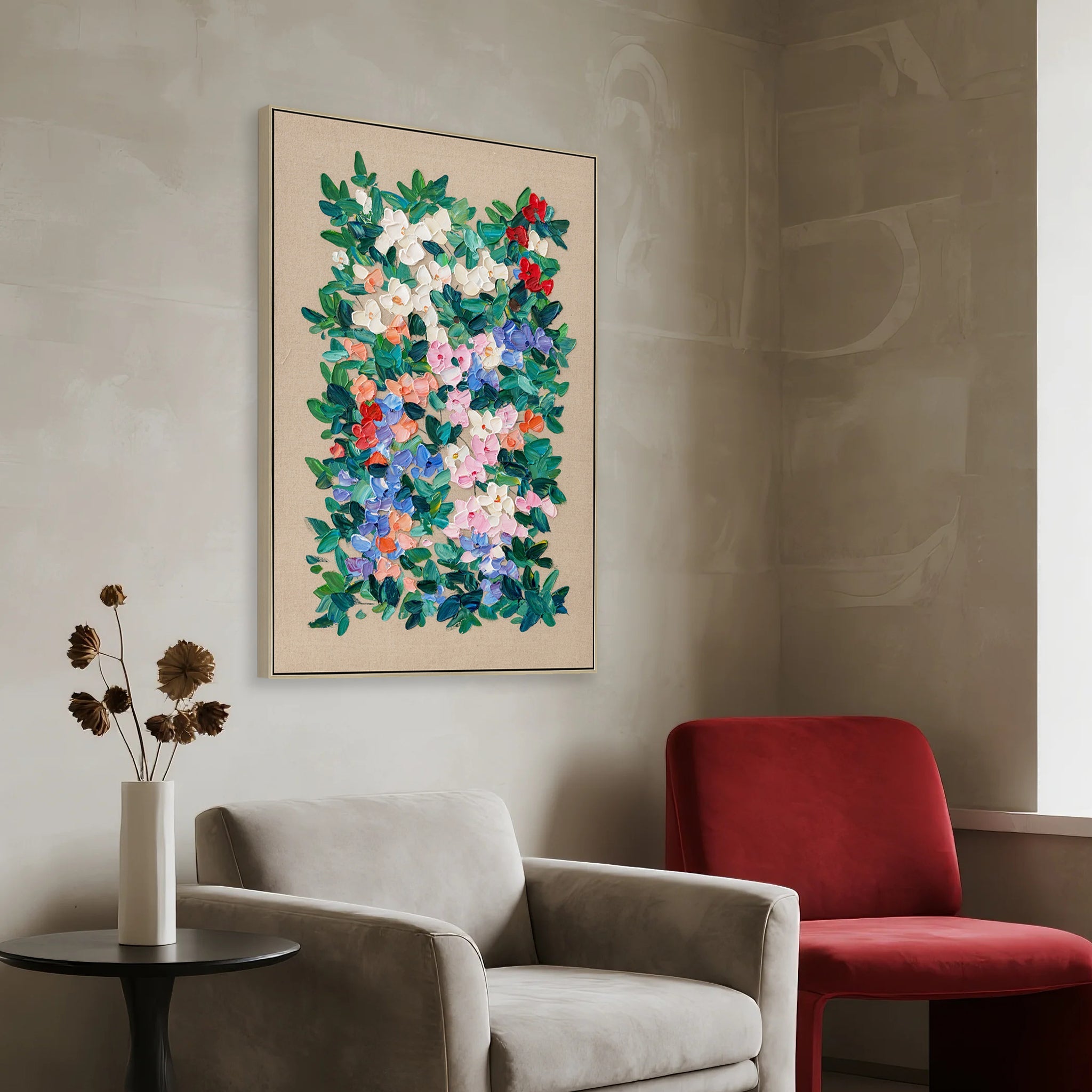 CAR12835-CLO 80 x 120cm Framed Canvas - Natural