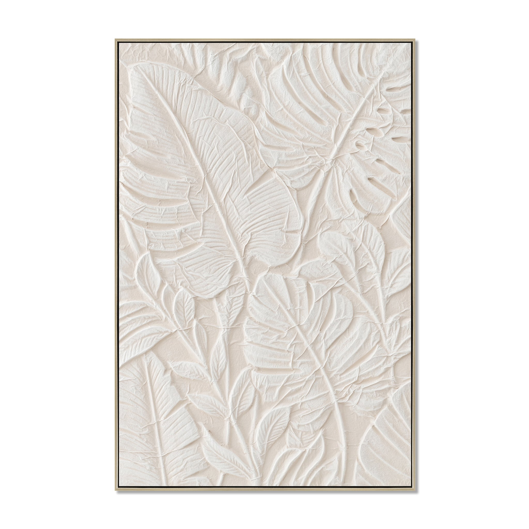 80 x 120cm Framed Canvas - Natural - Virelle Emboss Range