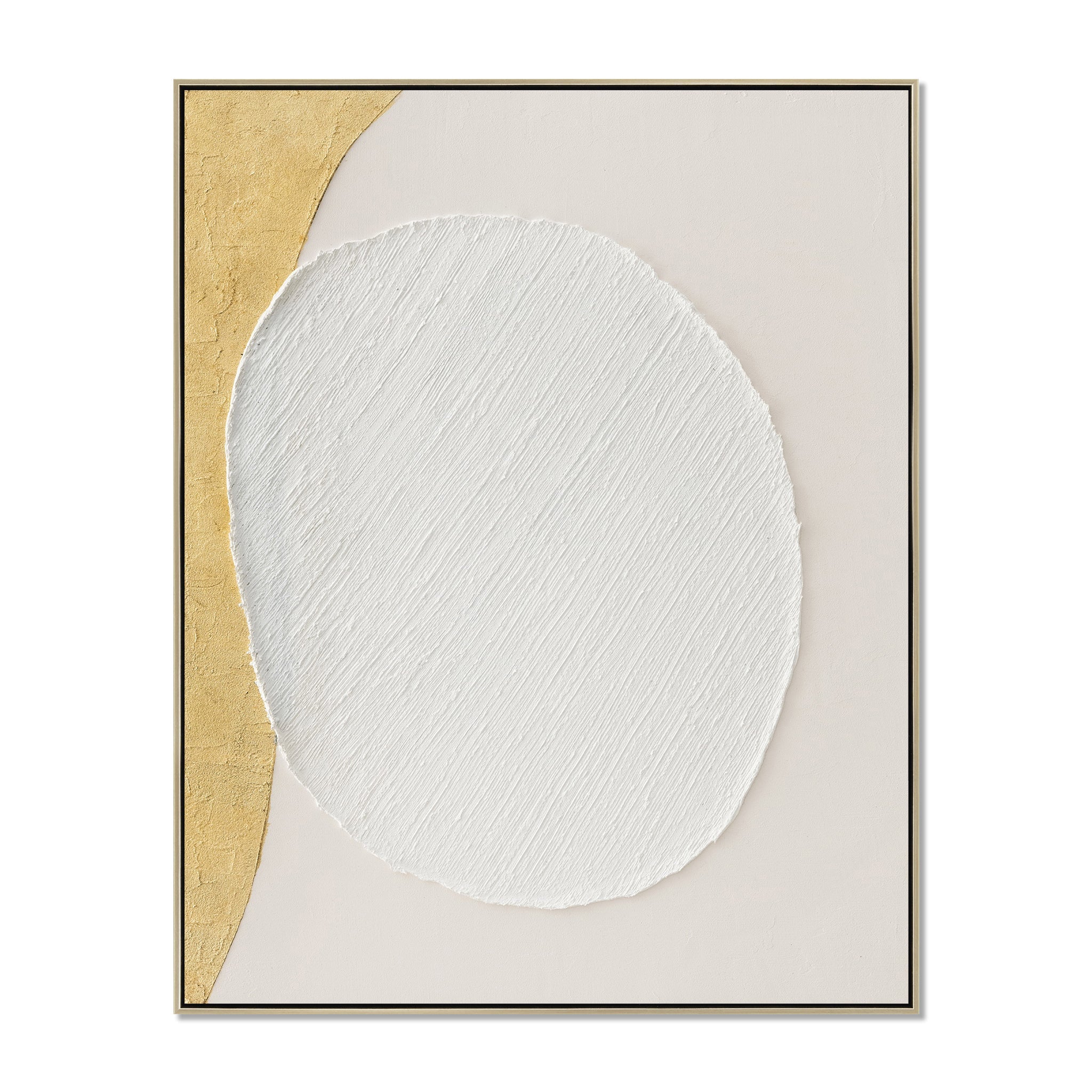 80 x 100cm Framed Canvas - Natural - Rovella Gesture Range