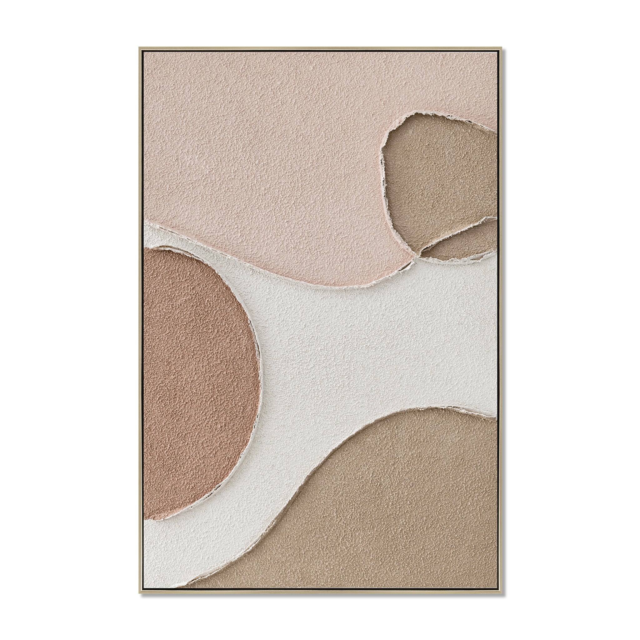 80 x 120cm Framed Canvas - Natural - Elowyn Merge Range