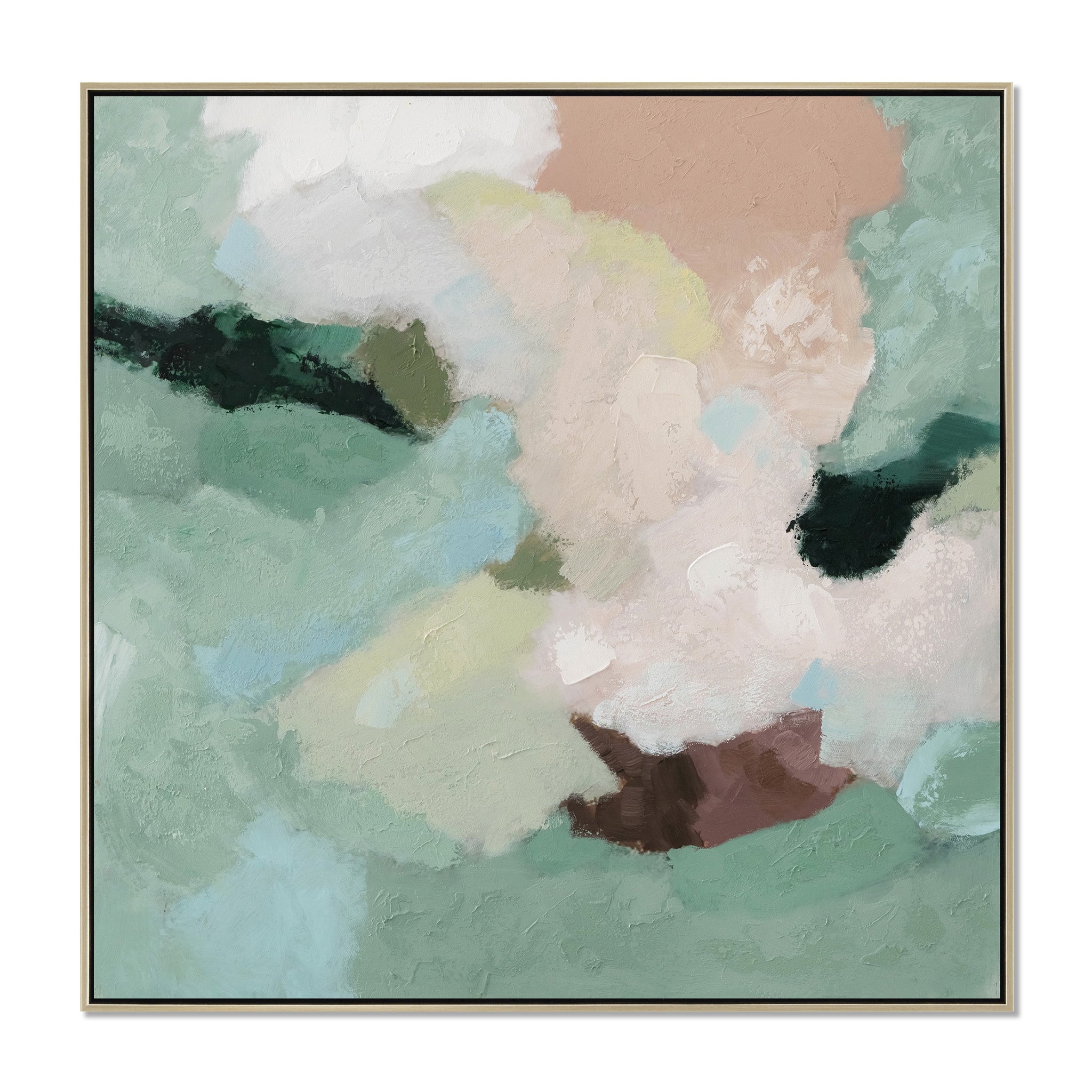 80 x 80cm Framed Canvas - Natural - Caspora Atmosphere Range
