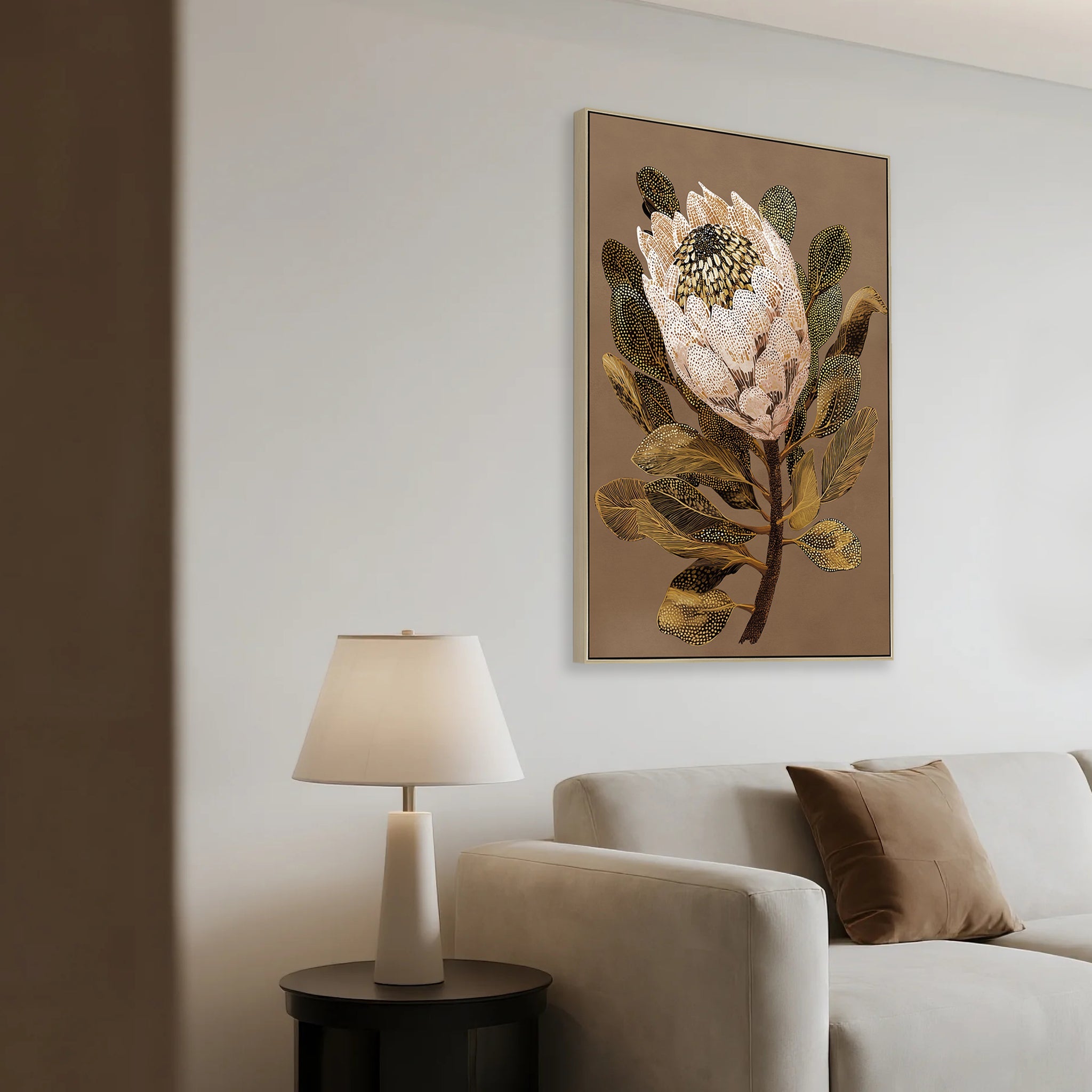 CAR12857-CLO 60 x 90cm Framed Canvas - Natural