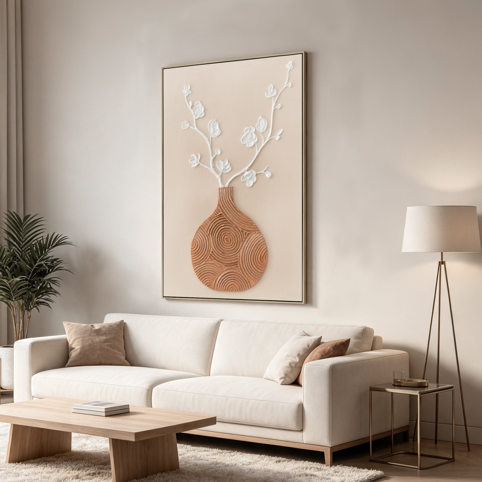 CAR12860-CLO Style A 60 x 90cm Framed Canvas - Natural