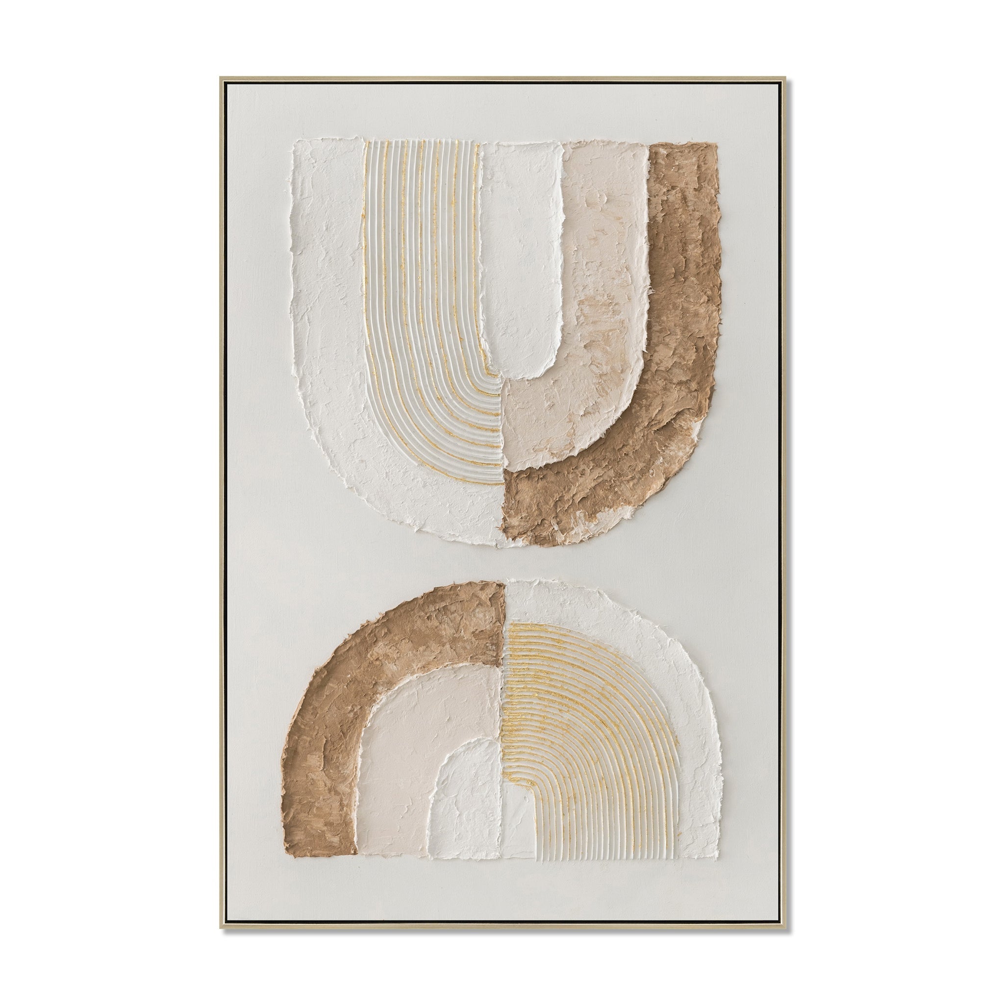 80 x 120cm Framed Canvas - Natural - Delphine Arcadia Range