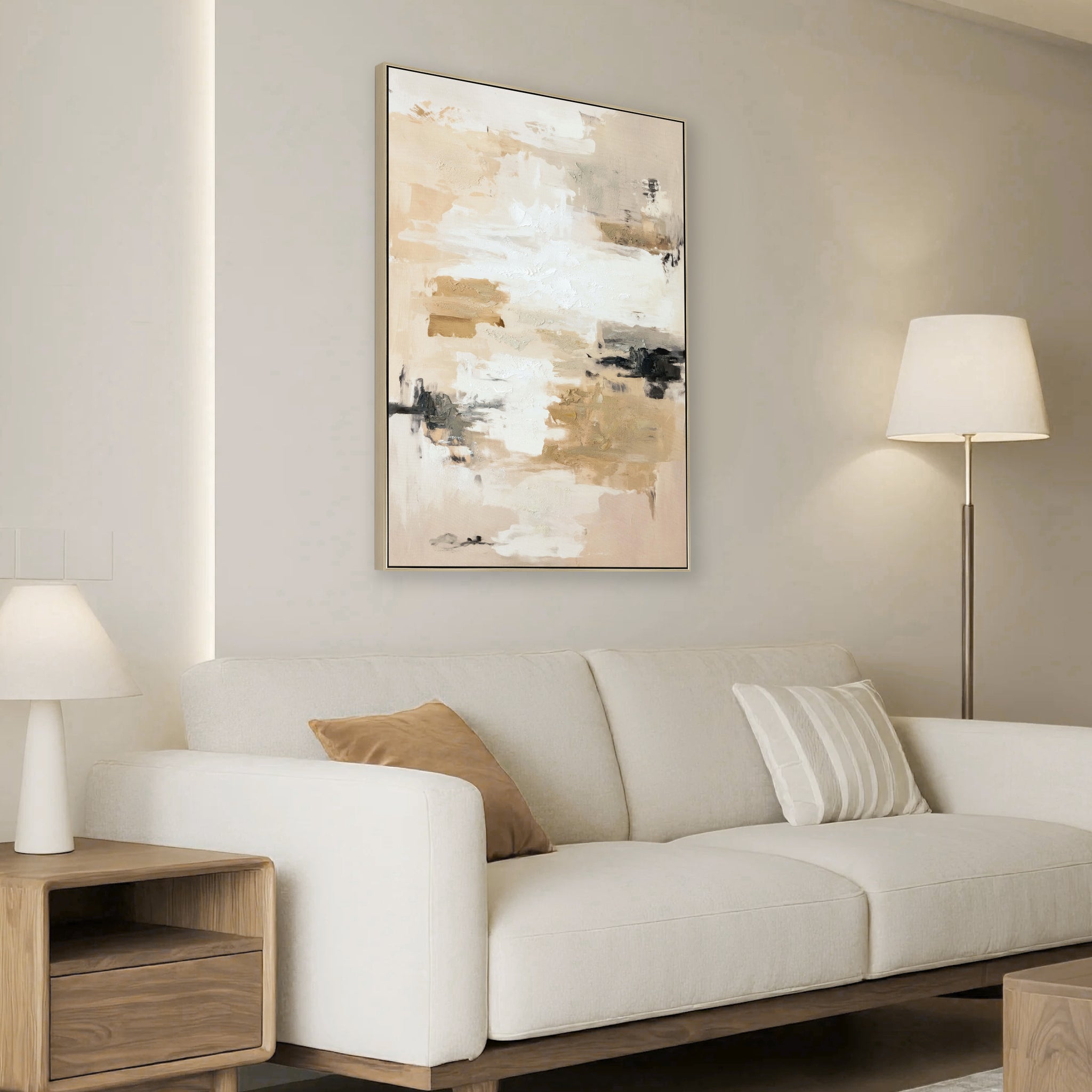 CAR12870-CLO 80 x 120cm Framed Canvas - Natural