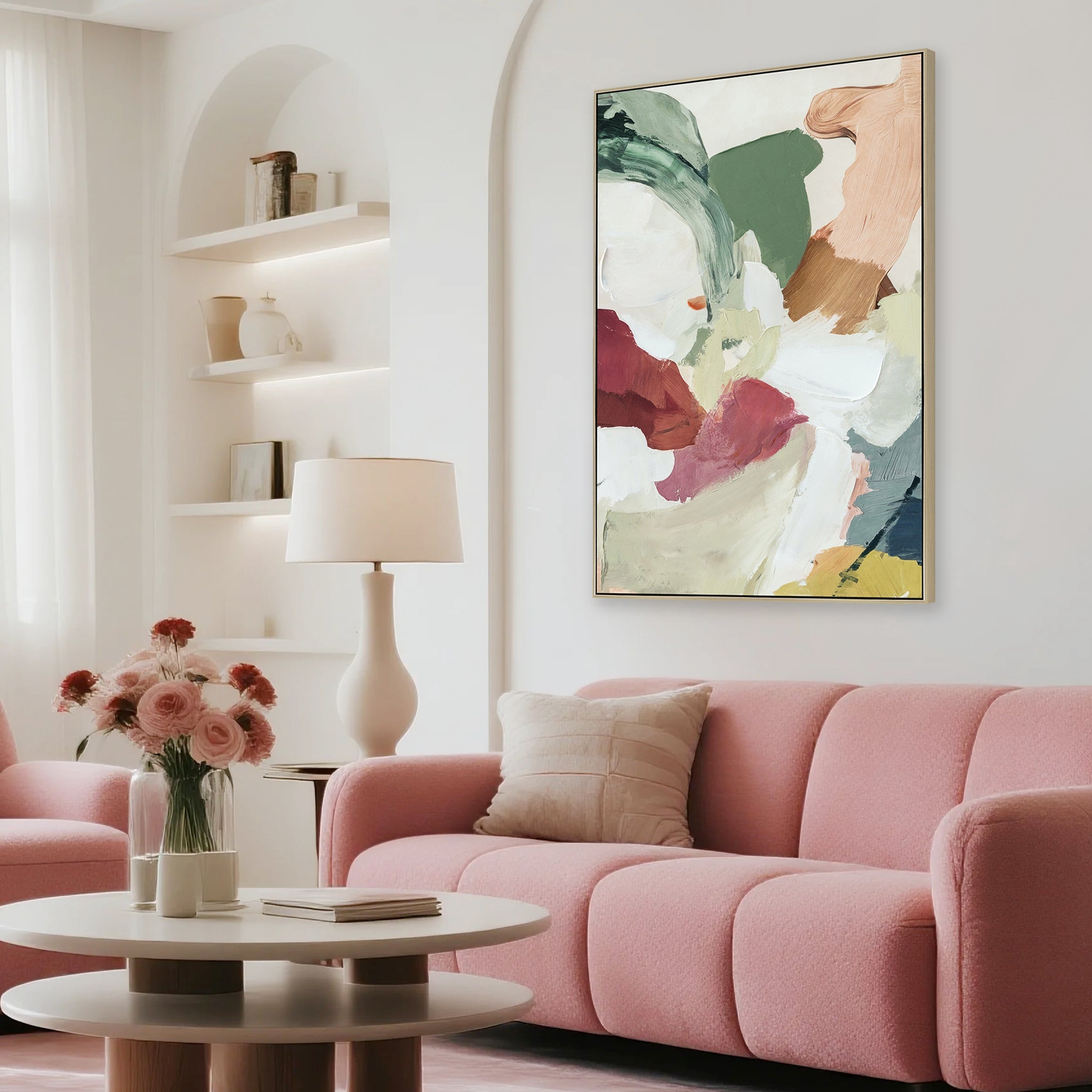 CAR12871-CLO 80 x 120cm Framed Canvas - Natural