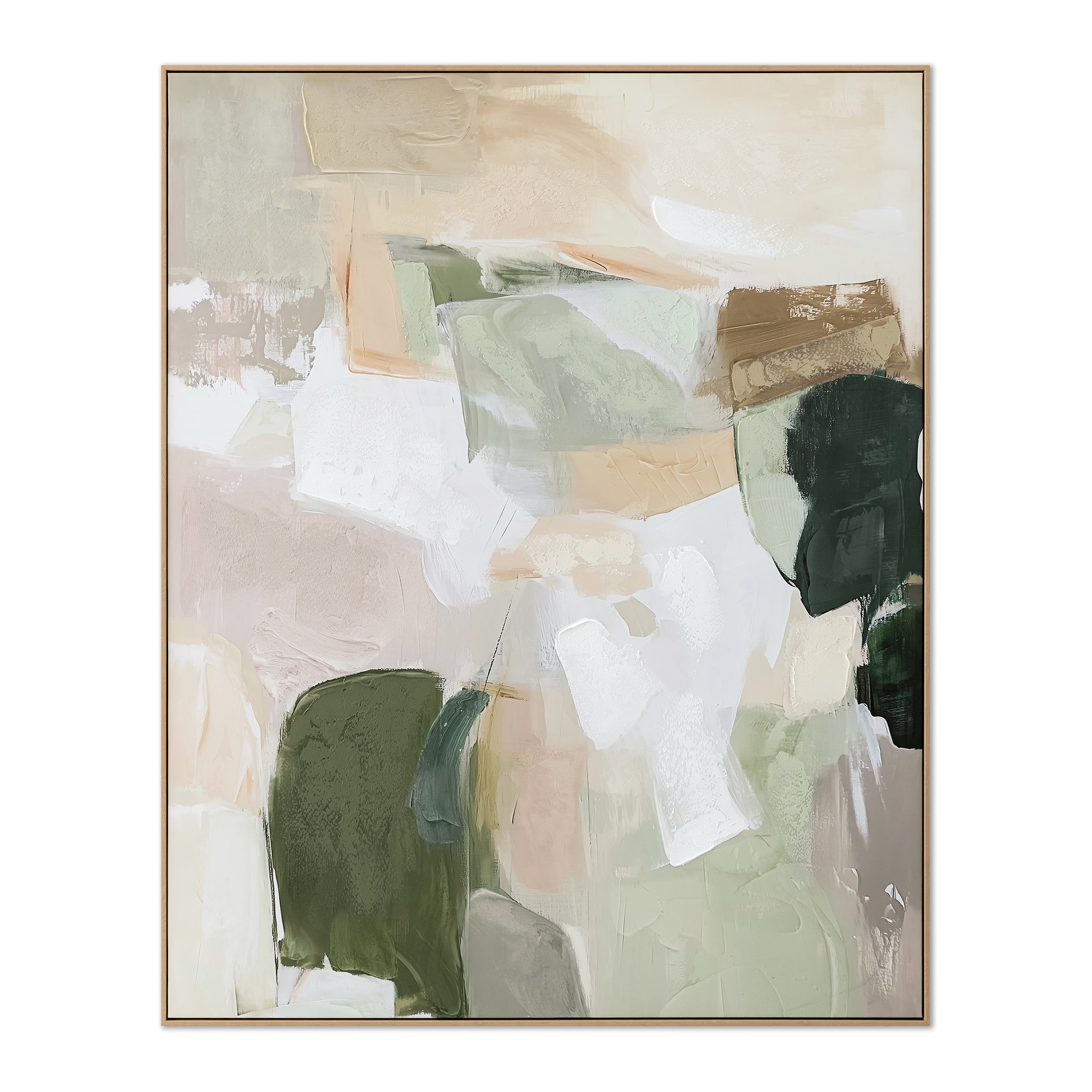 150 x 120cm Framed Canvas - Natural - Elysian Haze