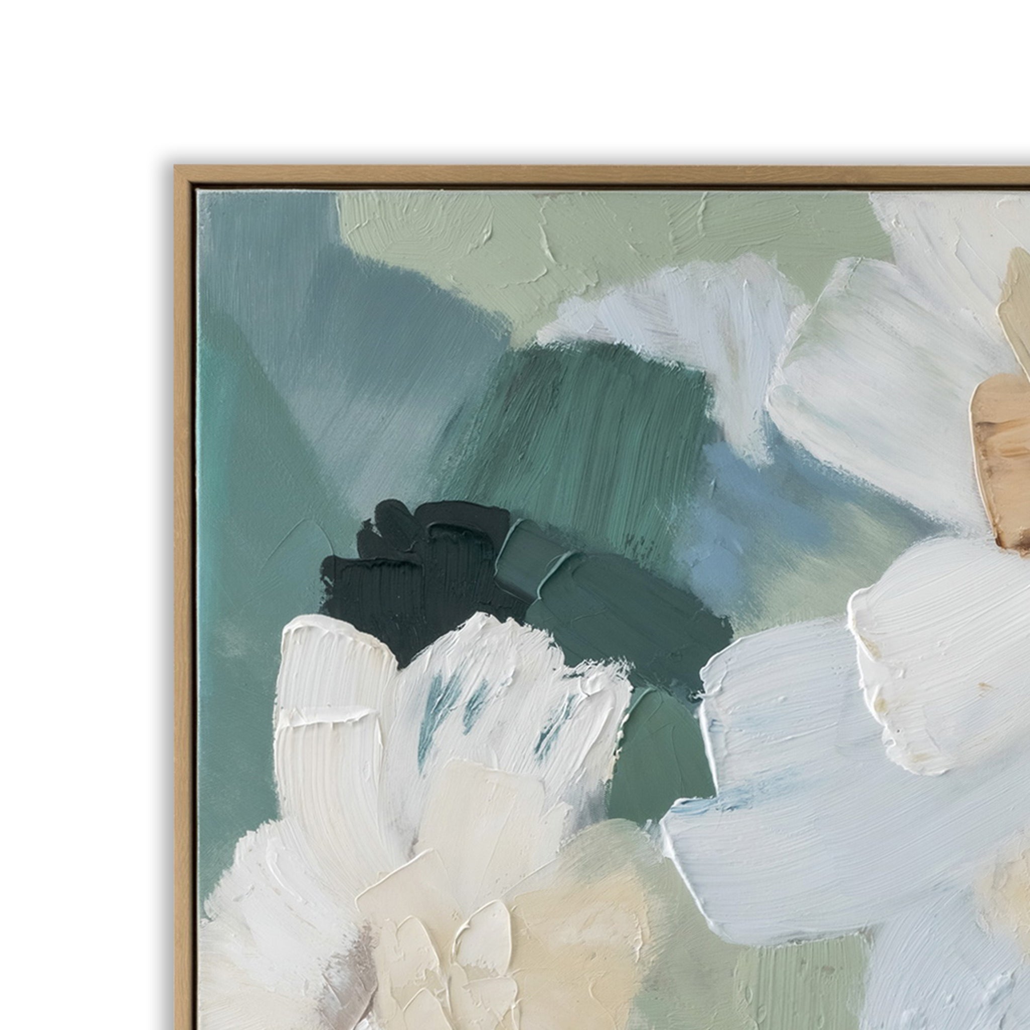 140 x 140cm Framed Canvas - Natural - Florence Mist