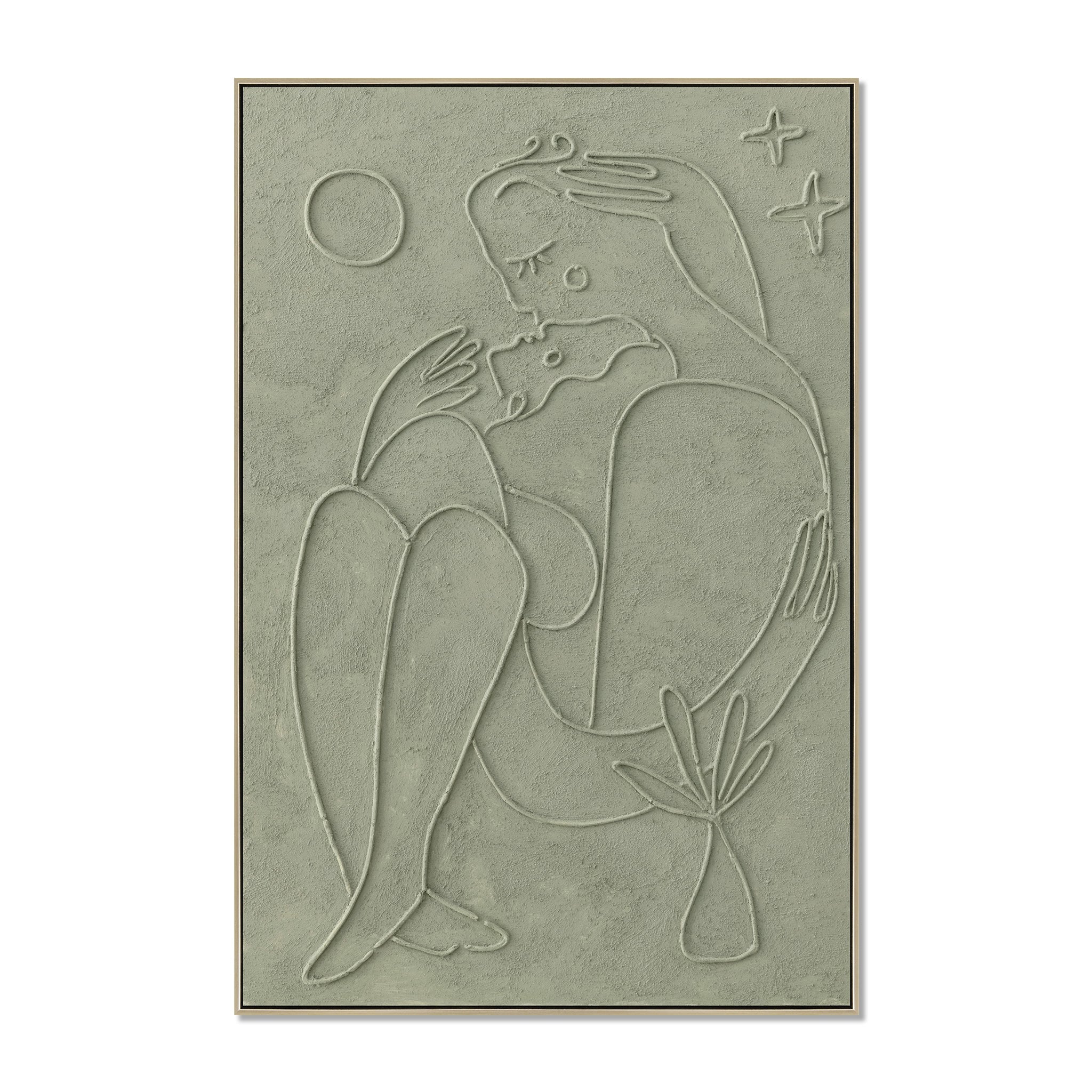CAR12884-CLO Style A 80 x 120cm Framed Canvas - Natural