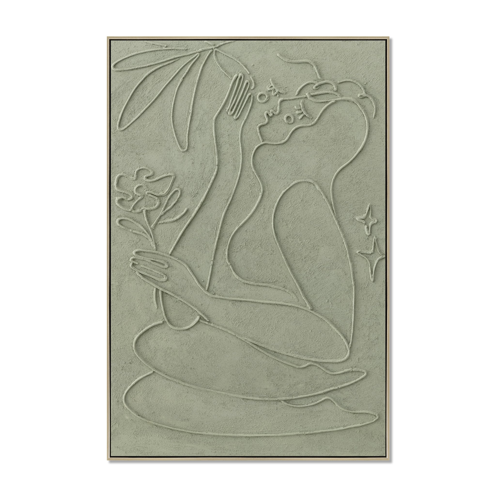 CAR12885-CLO Style B 80 x 120cm Framed Canvas - Natural