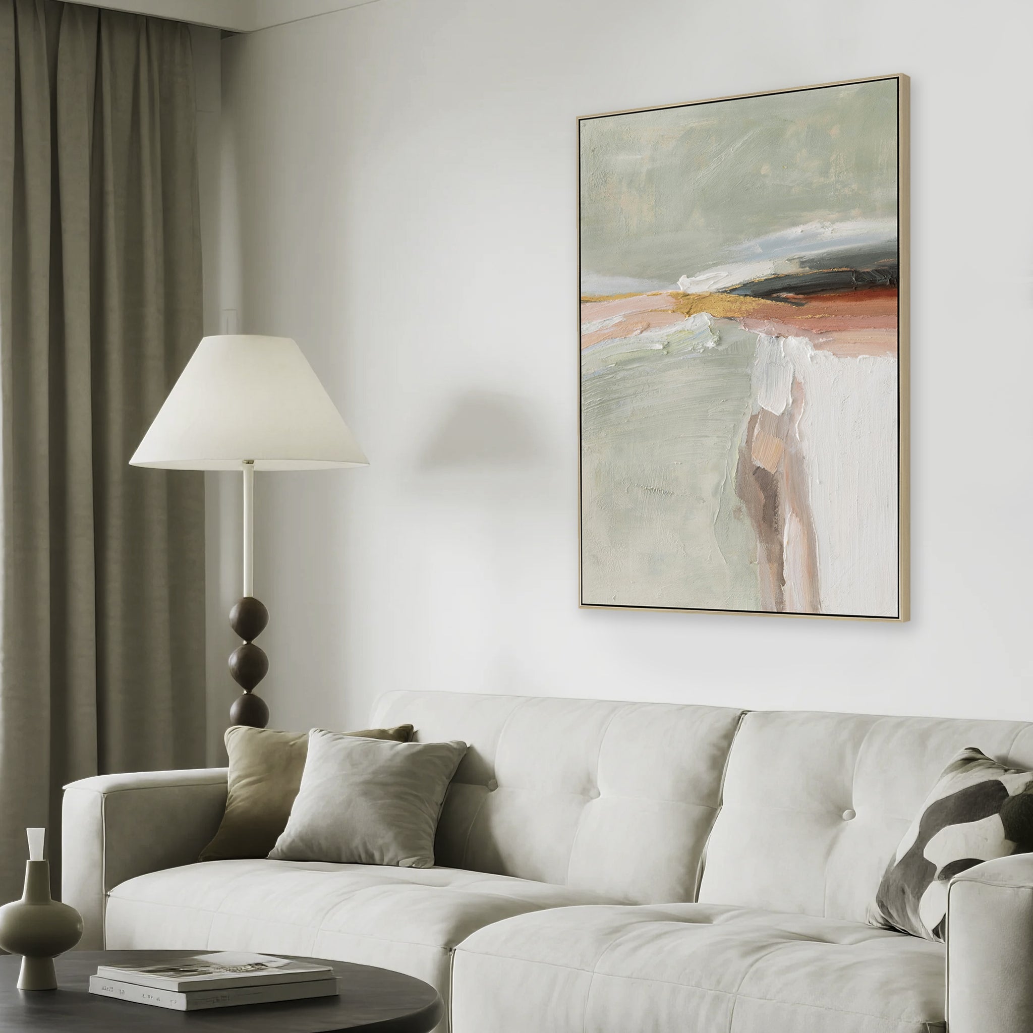CAR12888-CLO 80 x 120cm Framed Canvas - Natural