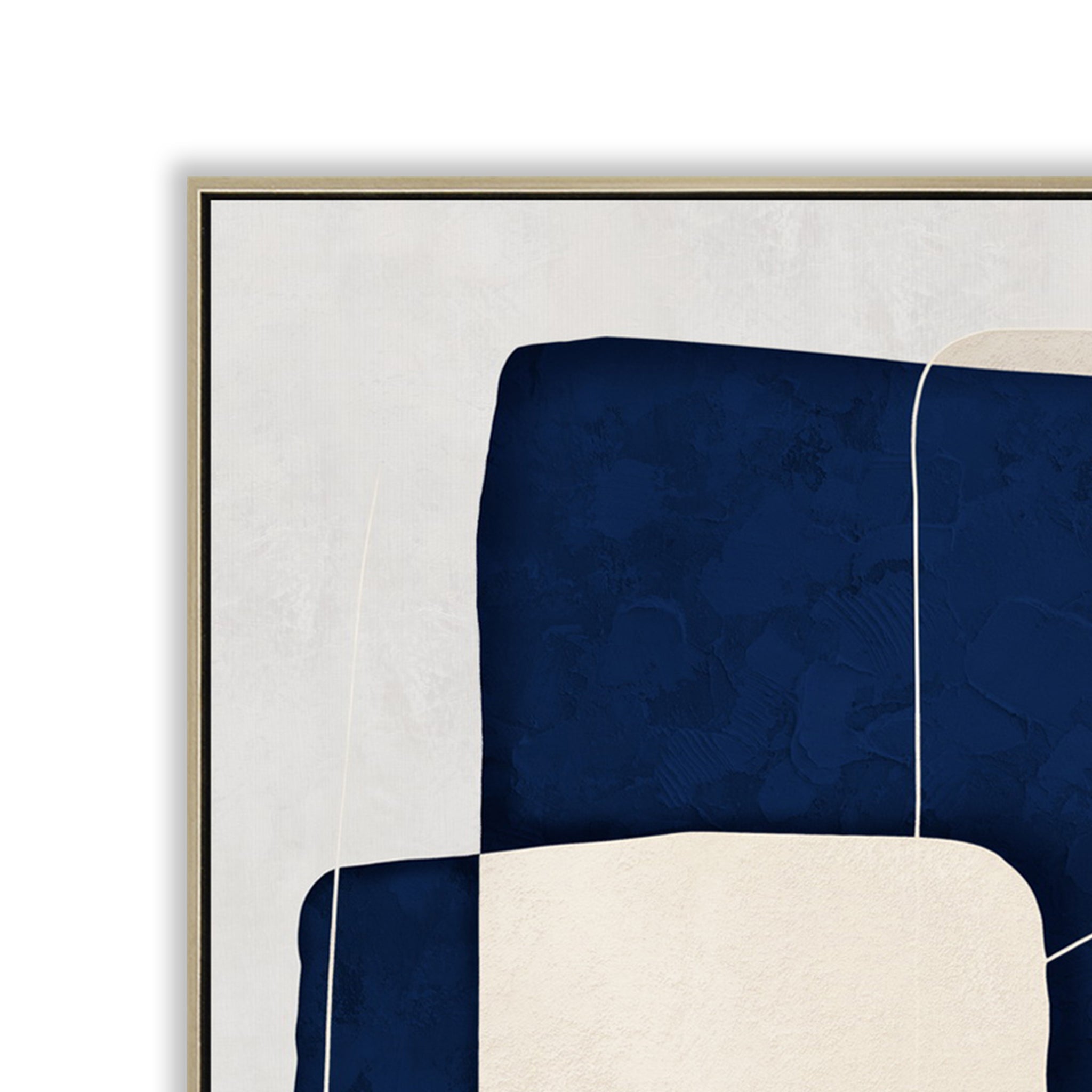 80 x 120cm Framed Canvas - Natural - Keaton Blueprint Range