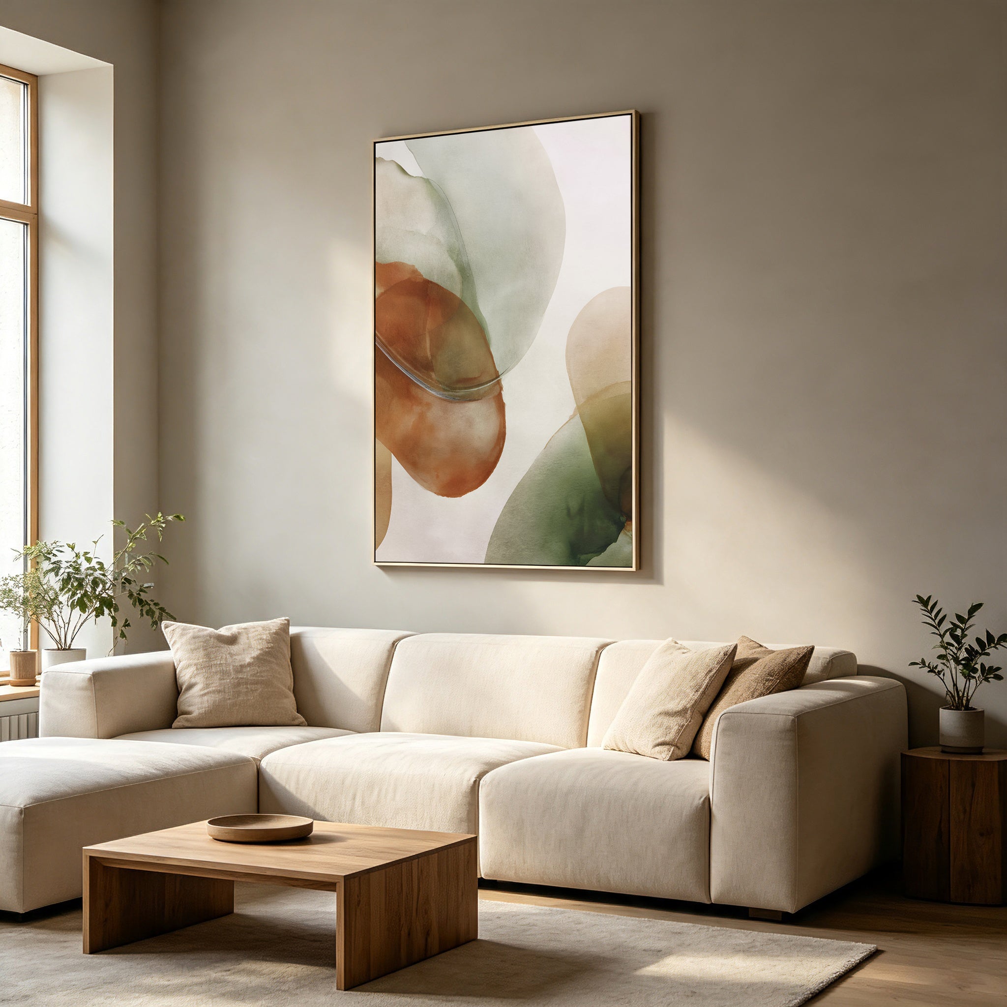 CAR12893-CLO 60 x 90cm Framed Canvas - Natural