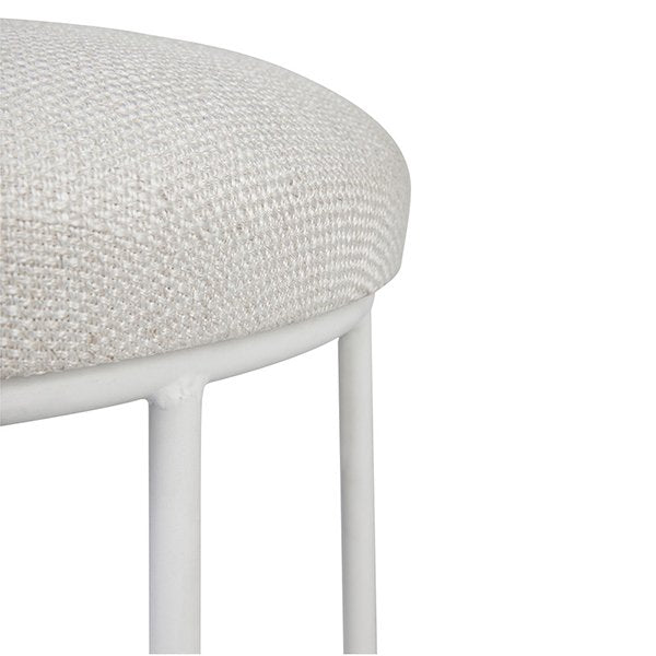 Aiden White Steel Kitchen Stool - Natural Linen