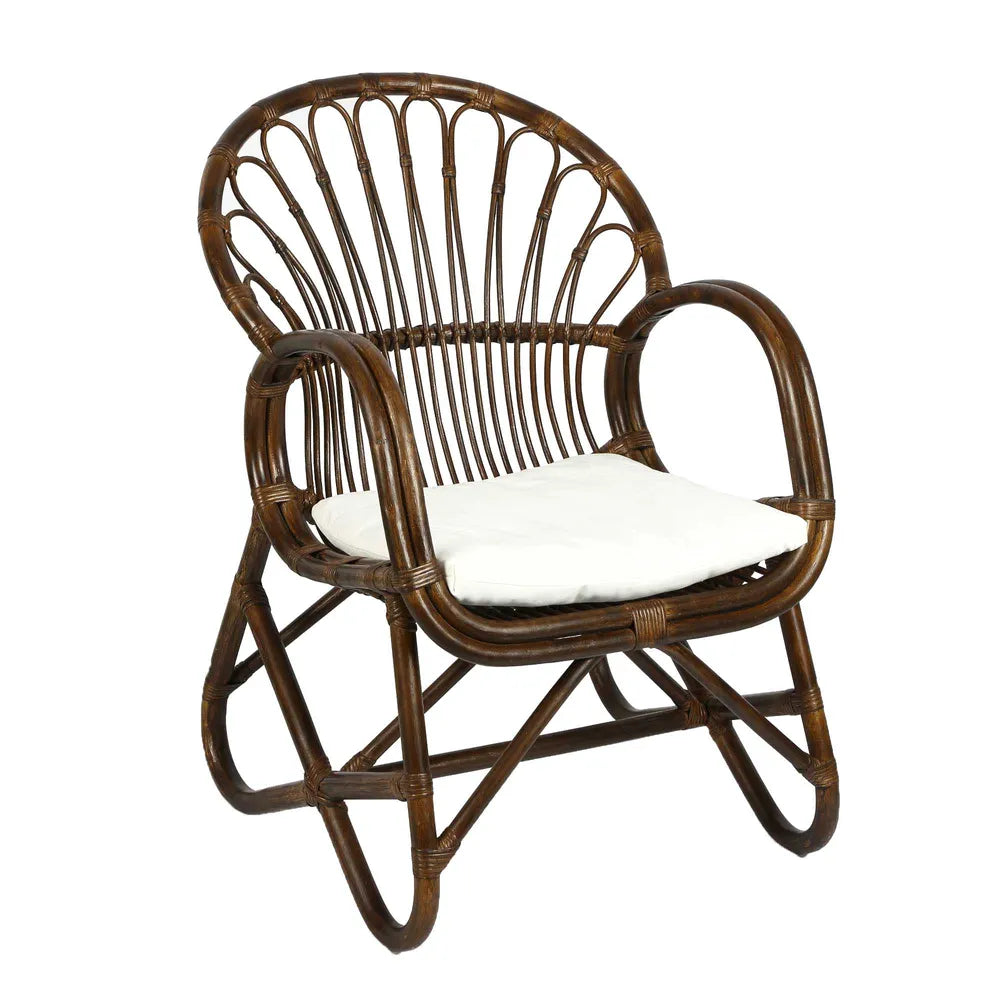 Alabama Rattan Chair with Cushions - Dark Antique