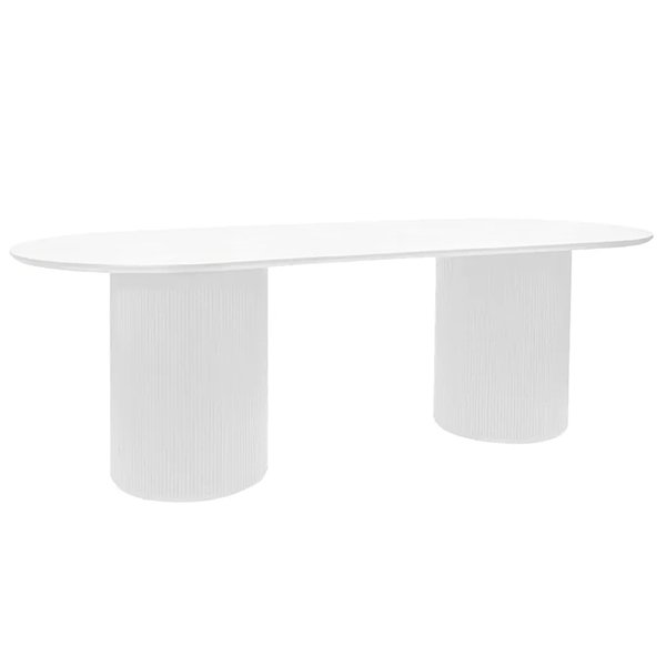 Arlo Oval Dining Table - 2.4m White