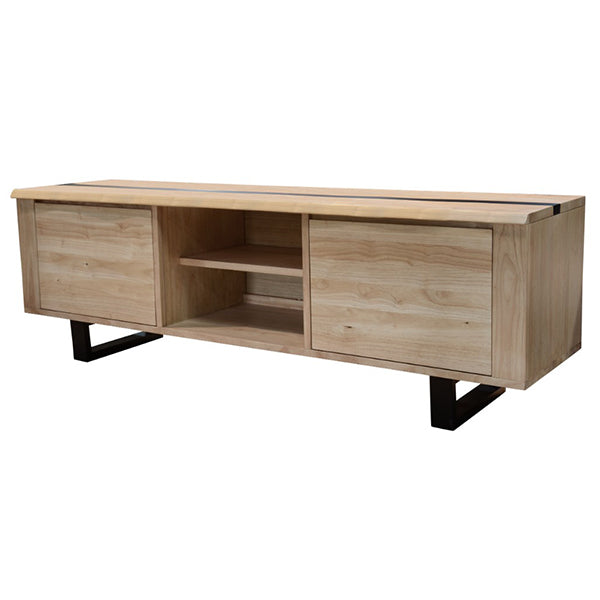 Dorian 2 Door TV Unit - Natural/Black