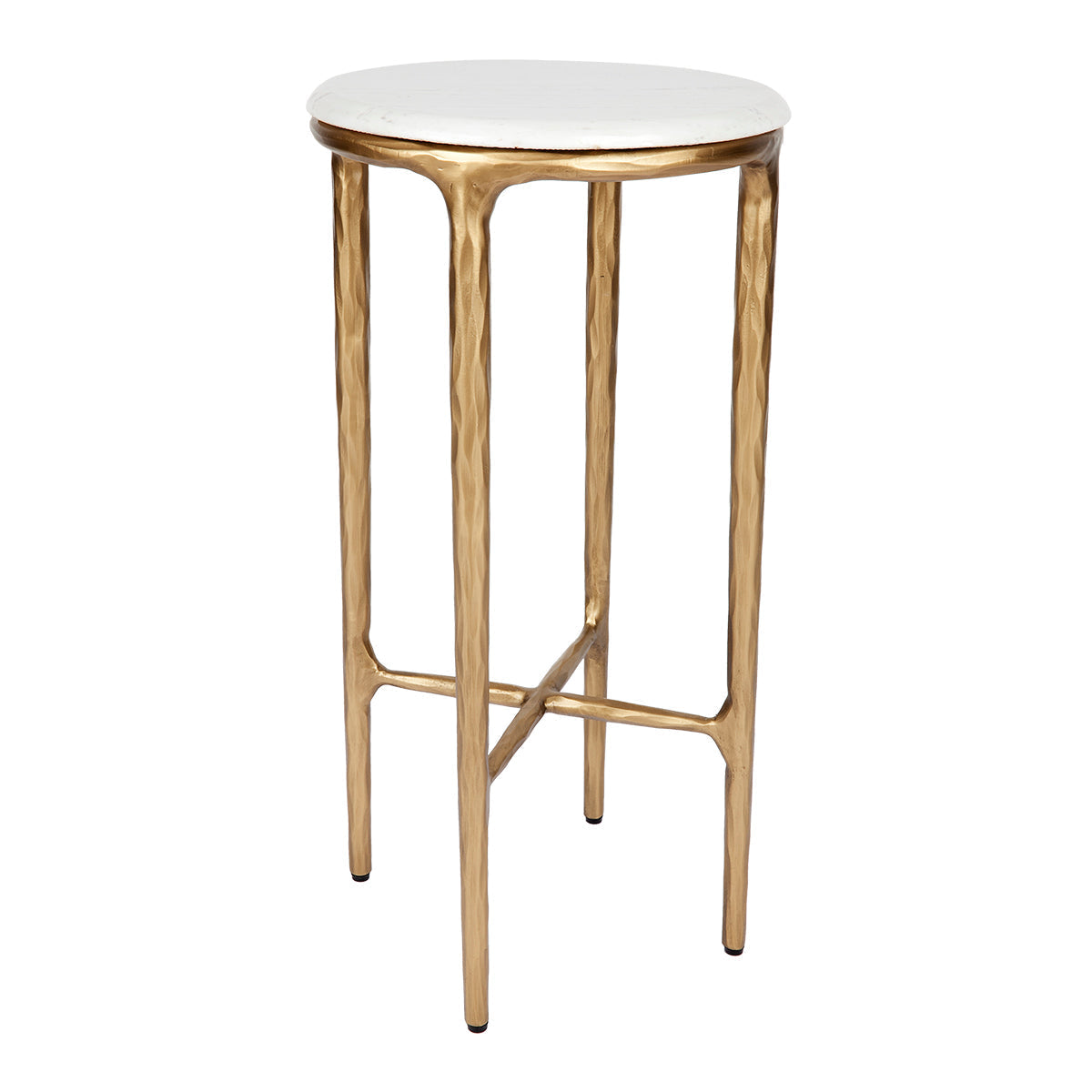 Heston Petite Marble Side Table - Brass