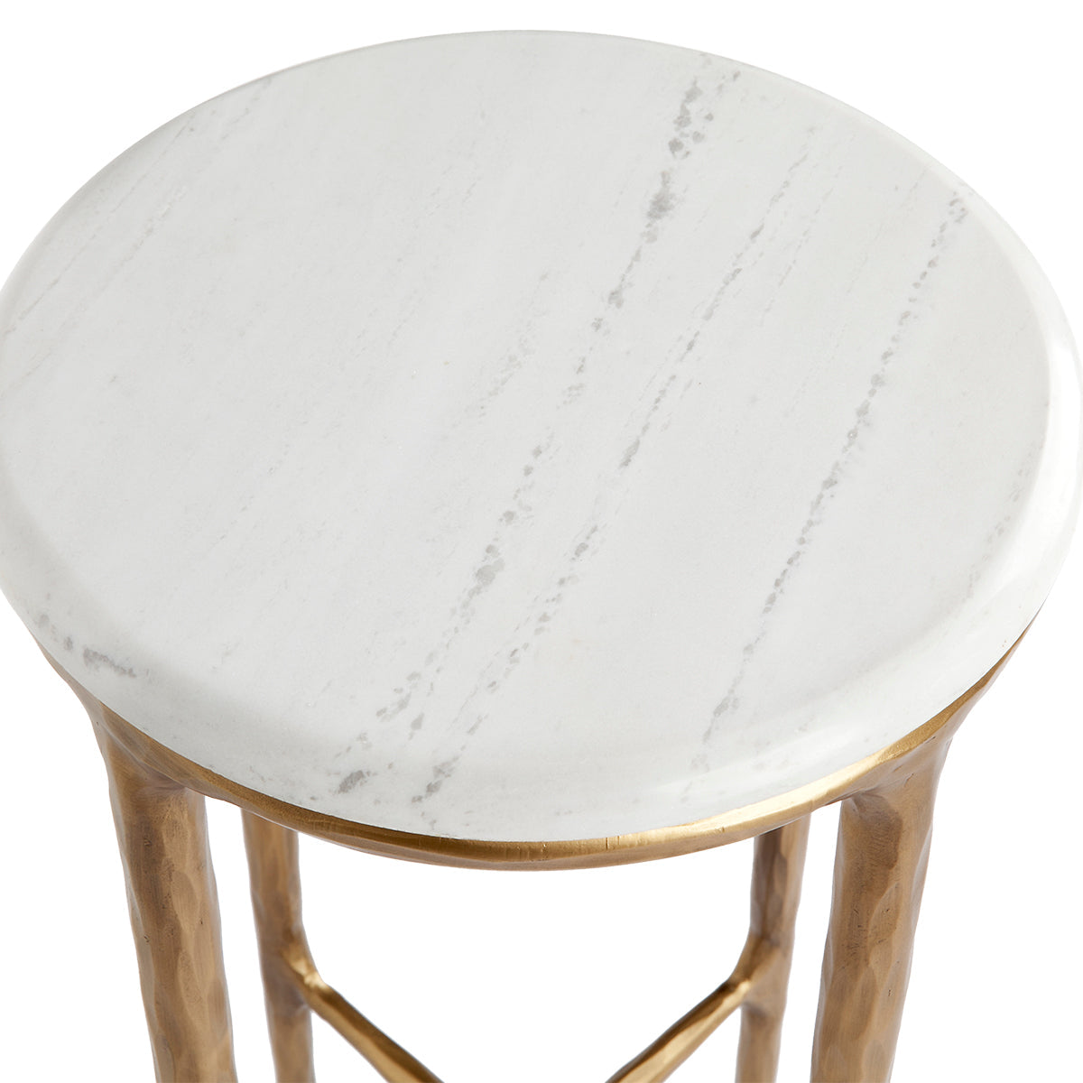 Heston Petite Marble Side Table - Brass