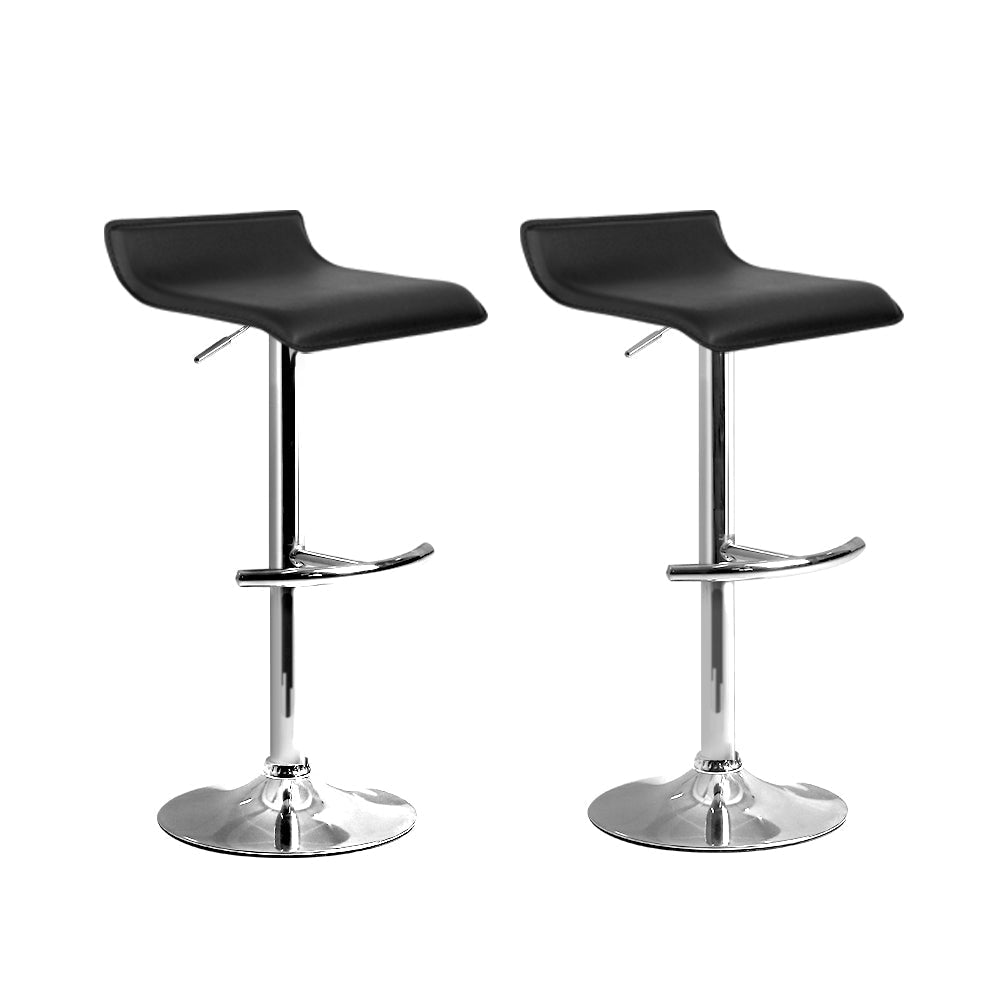 Artiss Set of 2 PU Leather Bar Stools - Black