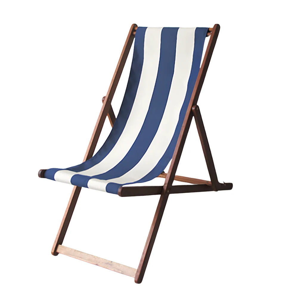Replacement Sling Deckchair Synthetic - Navy Blue/Cream