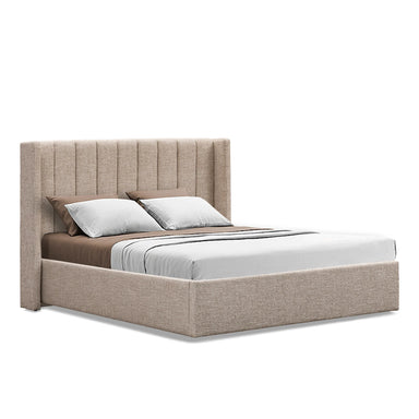 Showcasing Daremora King Wide Base Bed Frame - Pale Beige BD10497-MI Bed Frame by Calibre Furniturs