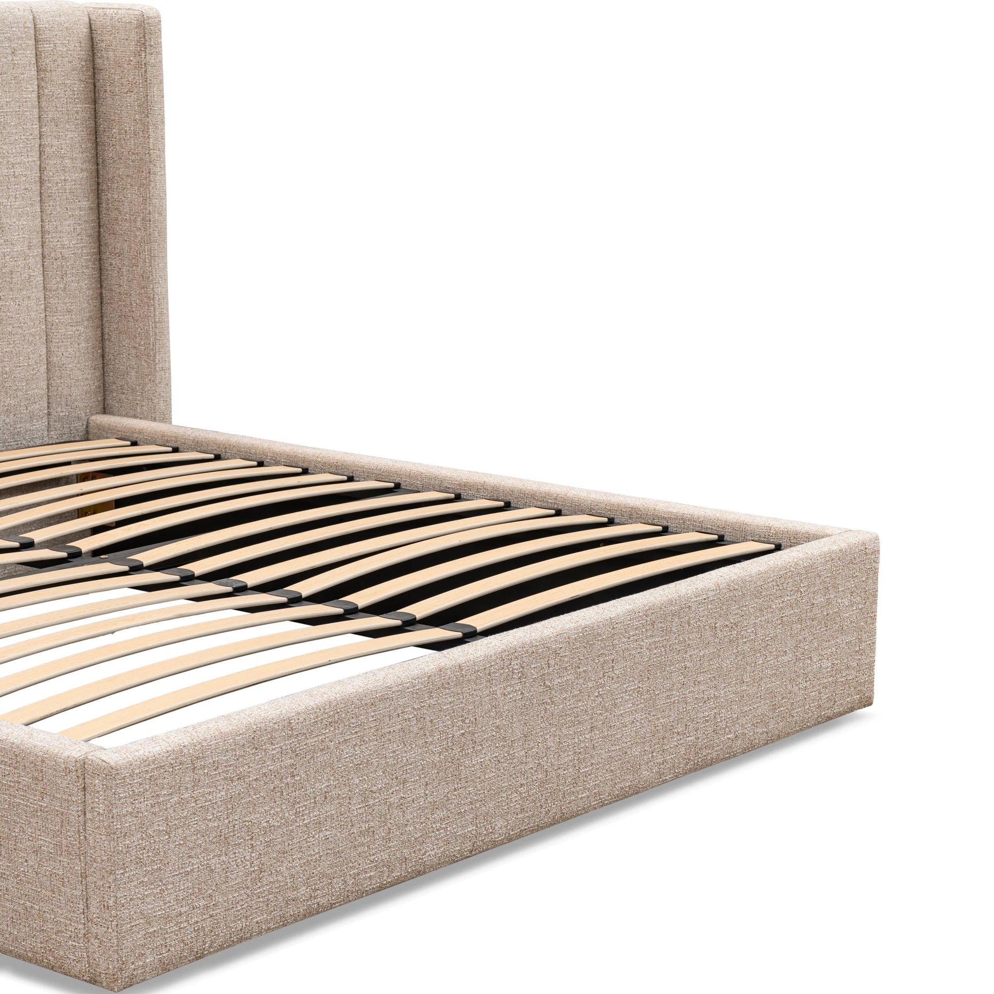 Daremora King Wide Base Bed Frame - Pale Beige