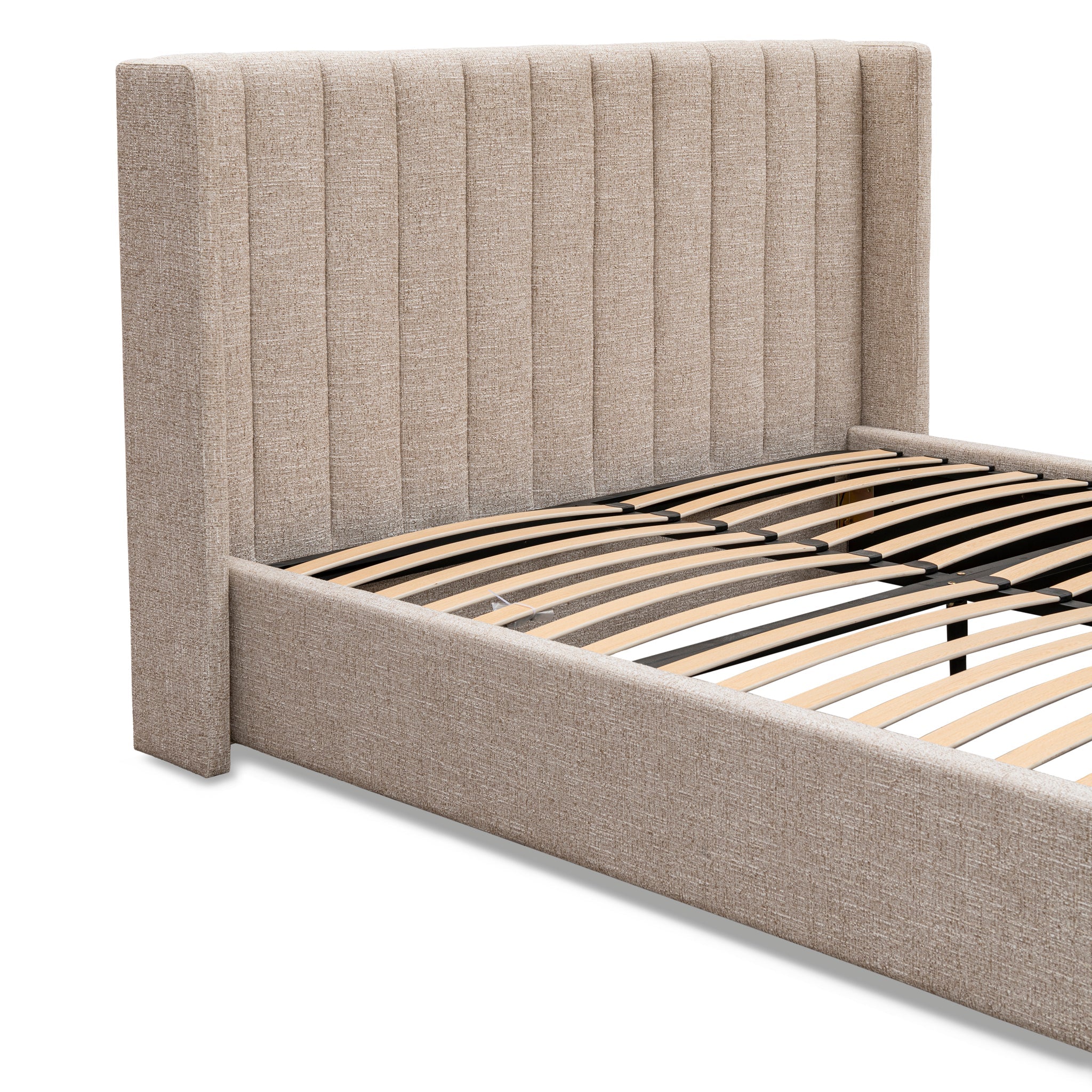 Daremora King Wide Base Bed Frame - Pale Beige