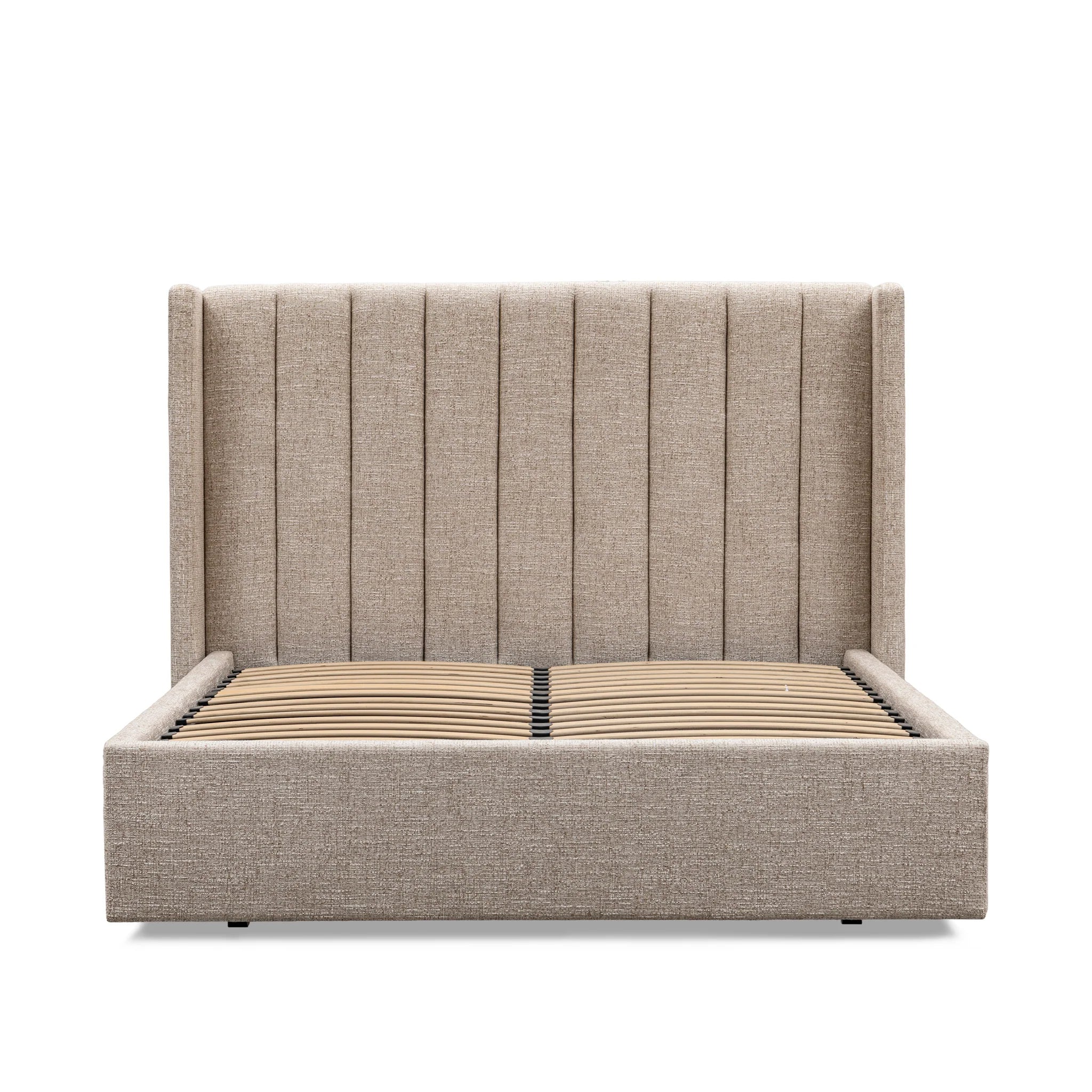 Daremora King Wide Base Bed Frame - Pale Beige