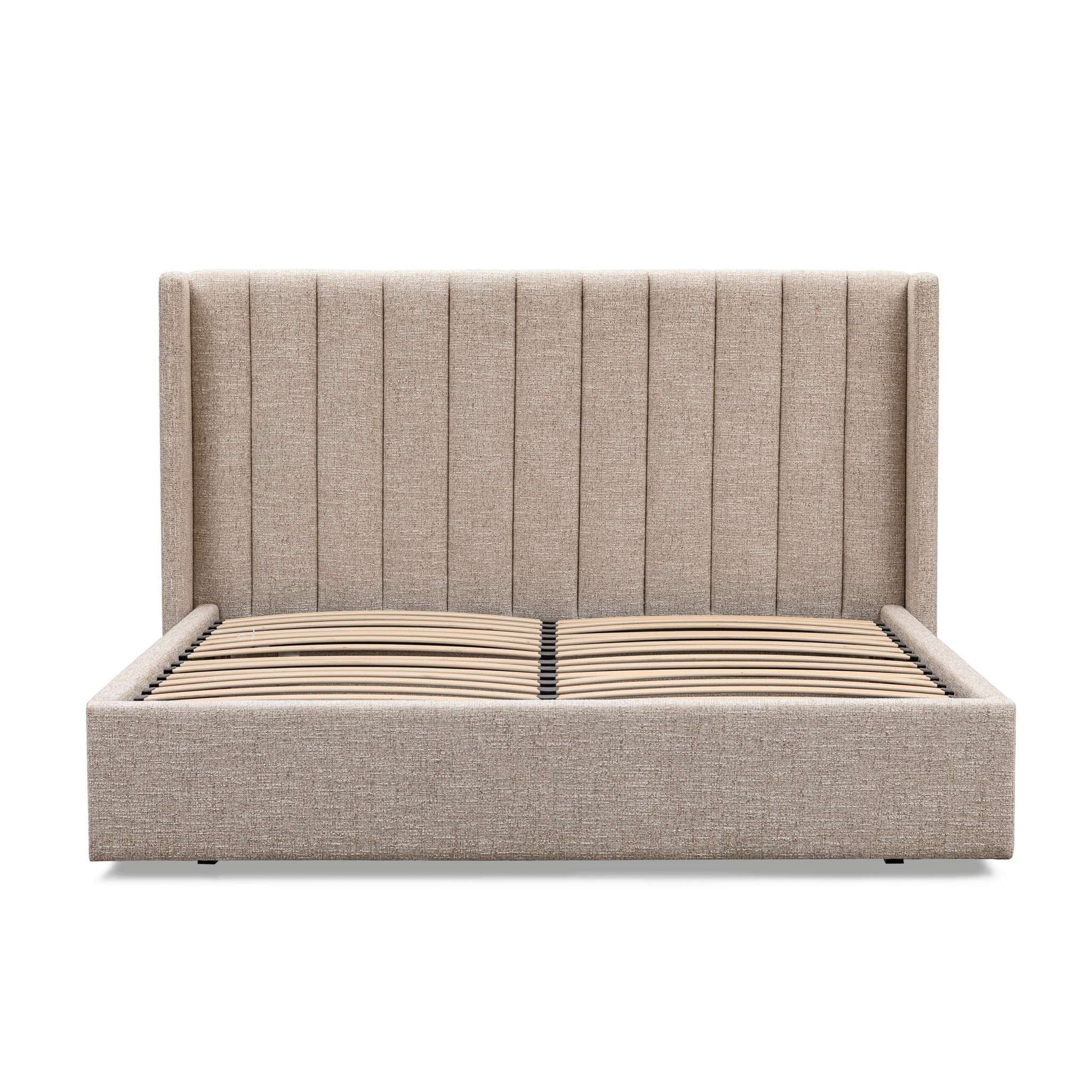 Queen Wide Base Bed Frame - Pale Beige