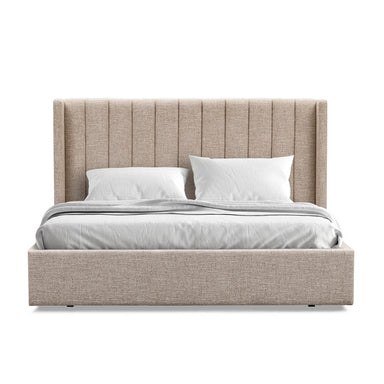 Showcasing Temana Queen Wide Base Bed Frame - Pale Beige BD10498-MI Bed Frame by Calibre Furniturs