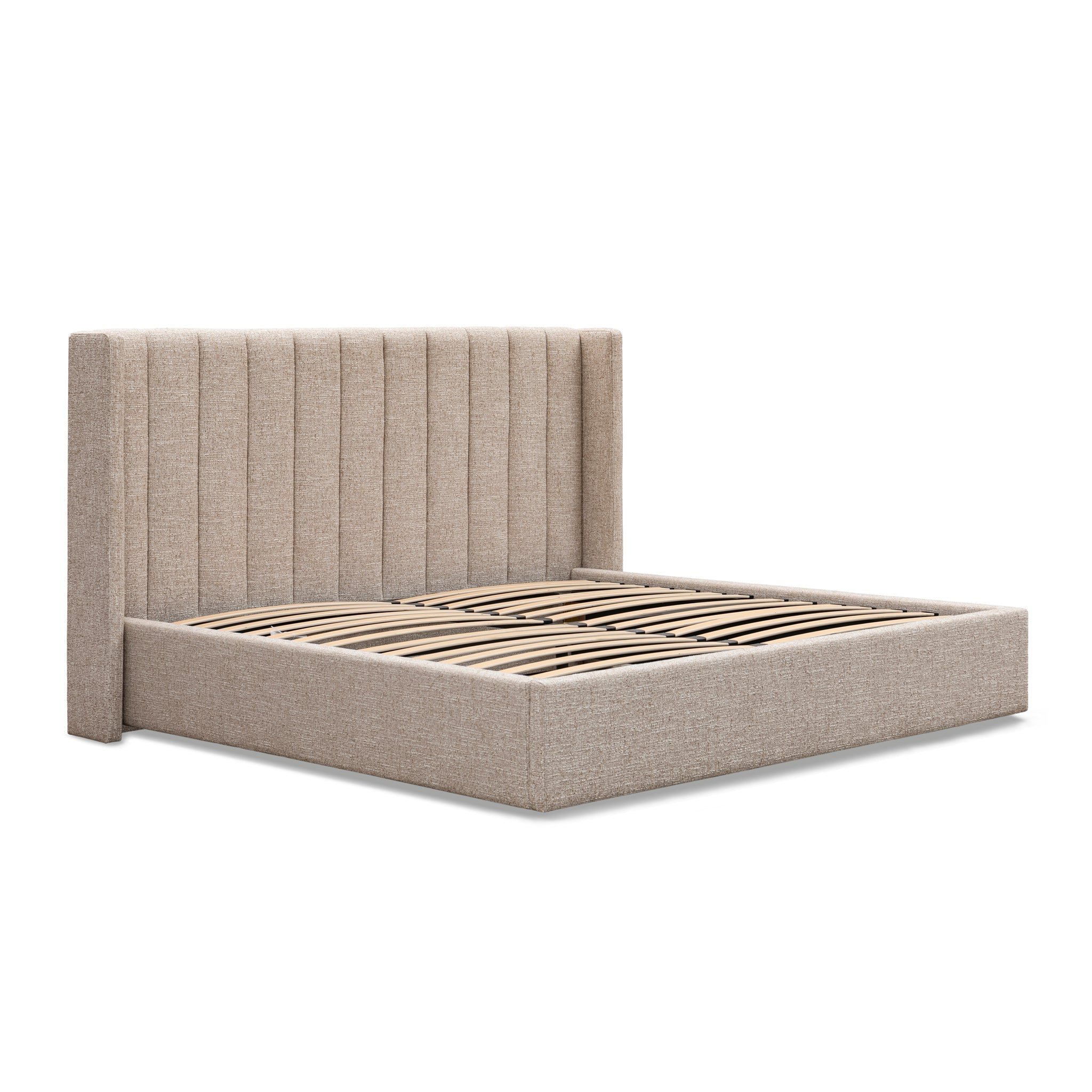 CBD10498-MI Queen Wide Base Bed Frame - Pale Beige