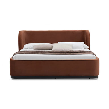 Showcasing Lupevera Queen Bed Frame - Burnt Maroon BD10500-MI Bed Frame by Calibre Furniturs