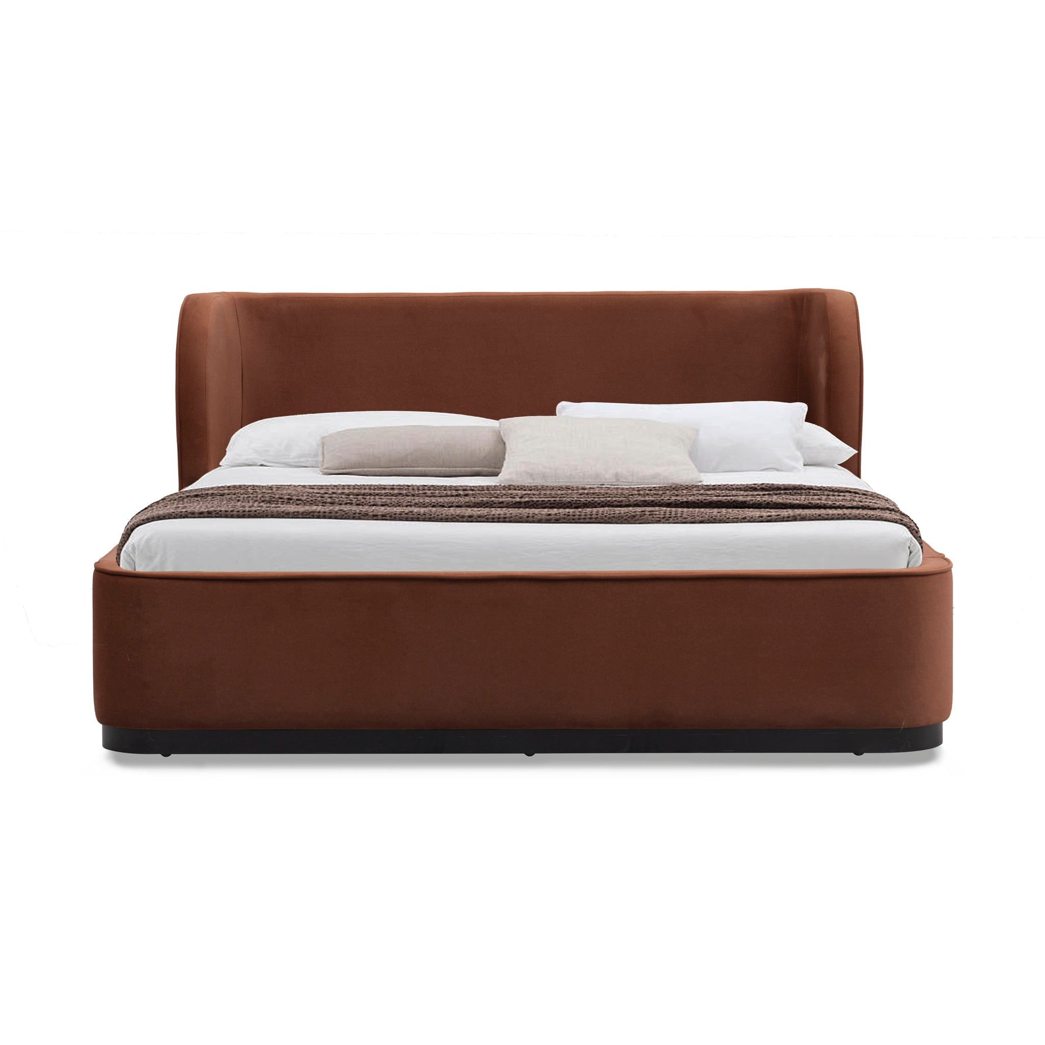 Queen Bed Frame - Burnt Maroon