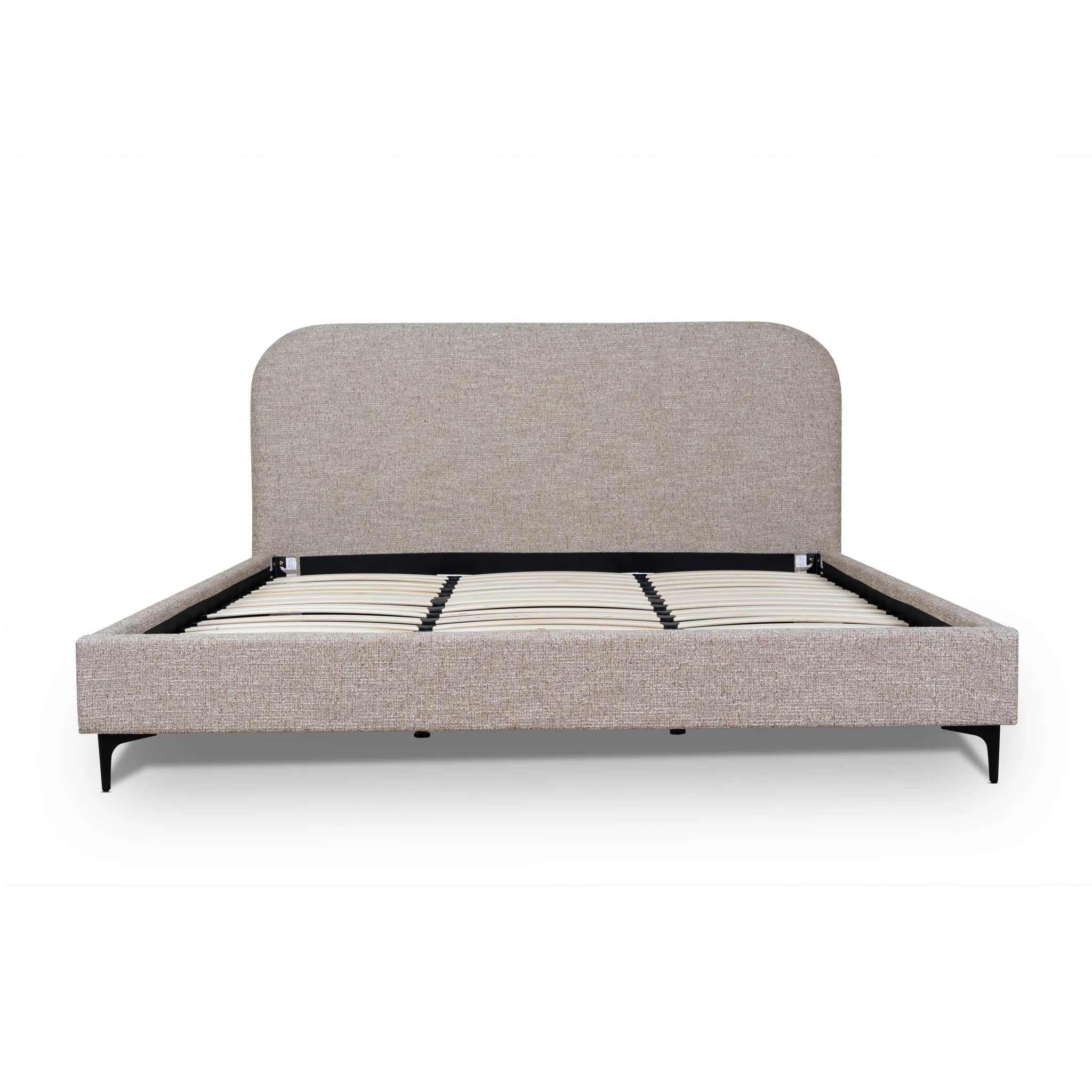 Showcasing Sinilo King Bed Frame - Stonish Beige BD10508-YO Bed Frame by Calibre Furniturs
