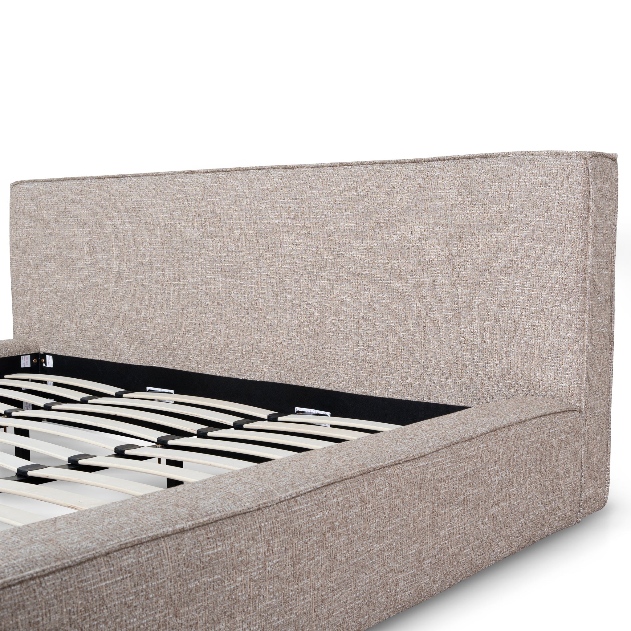 Fabric King Bed Frame - Stonish Beige