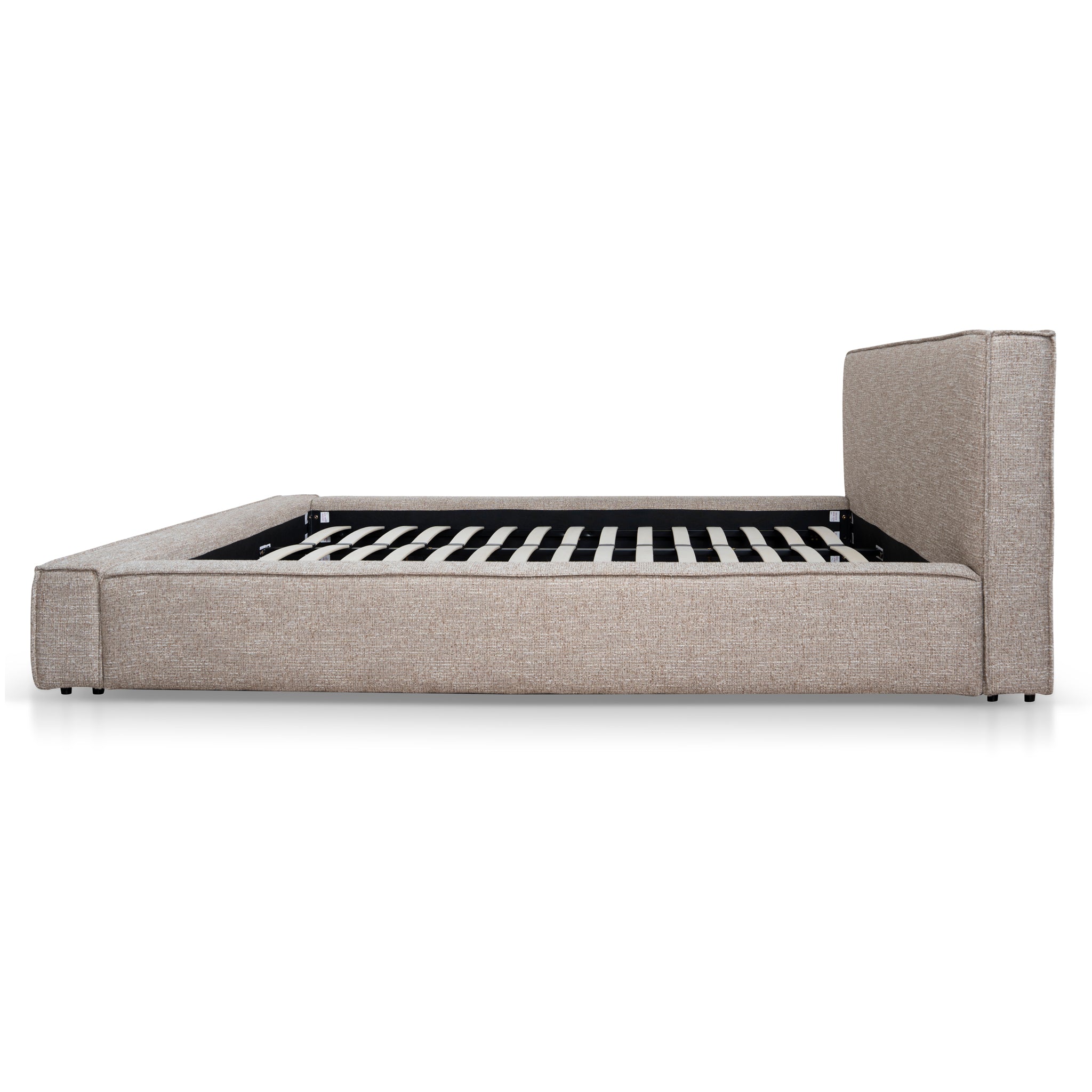 Fabric King Bed Frame - Stonish Beige