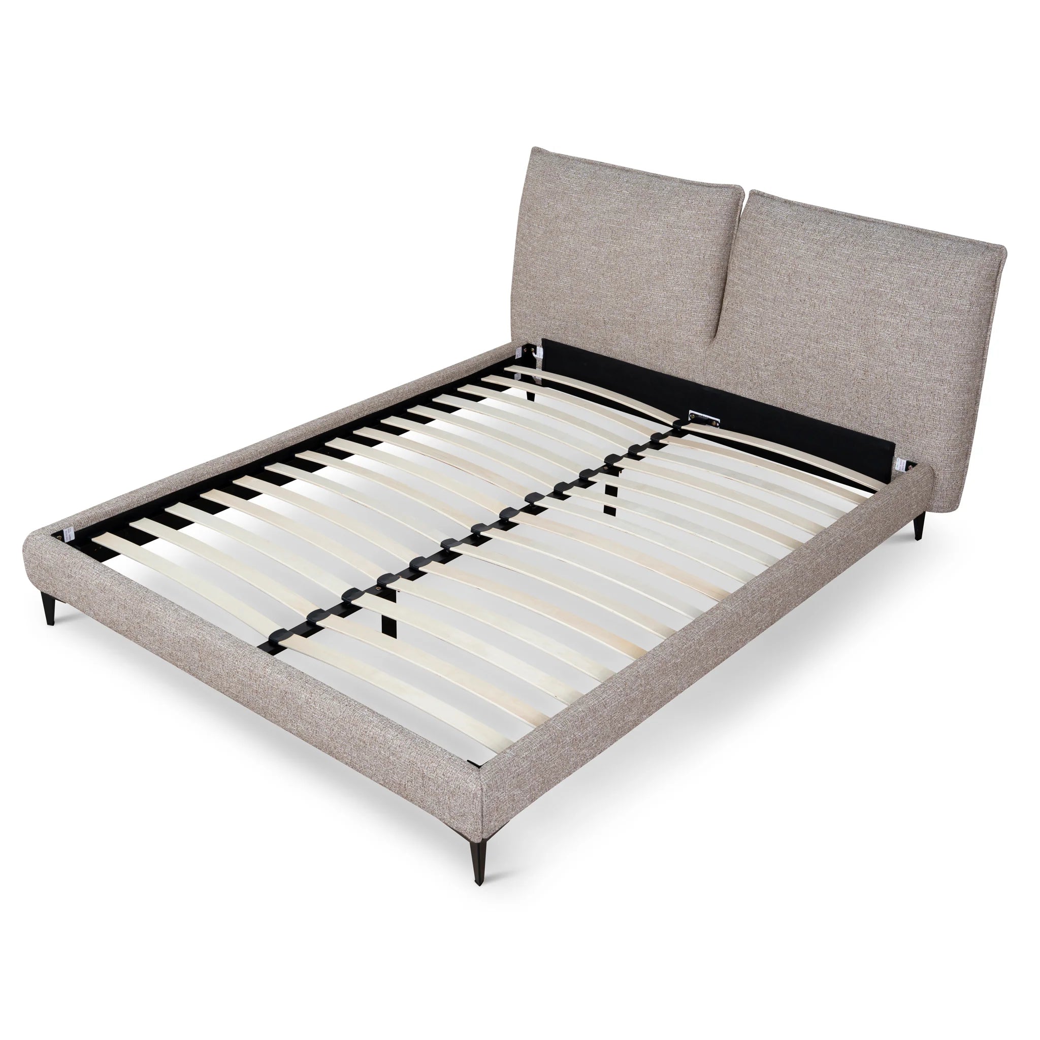 Showcasing Kidelo Fabric Queen Bed Frame - Stonish Beige BD10521-YO Bed Frame by Calibre Furniturs