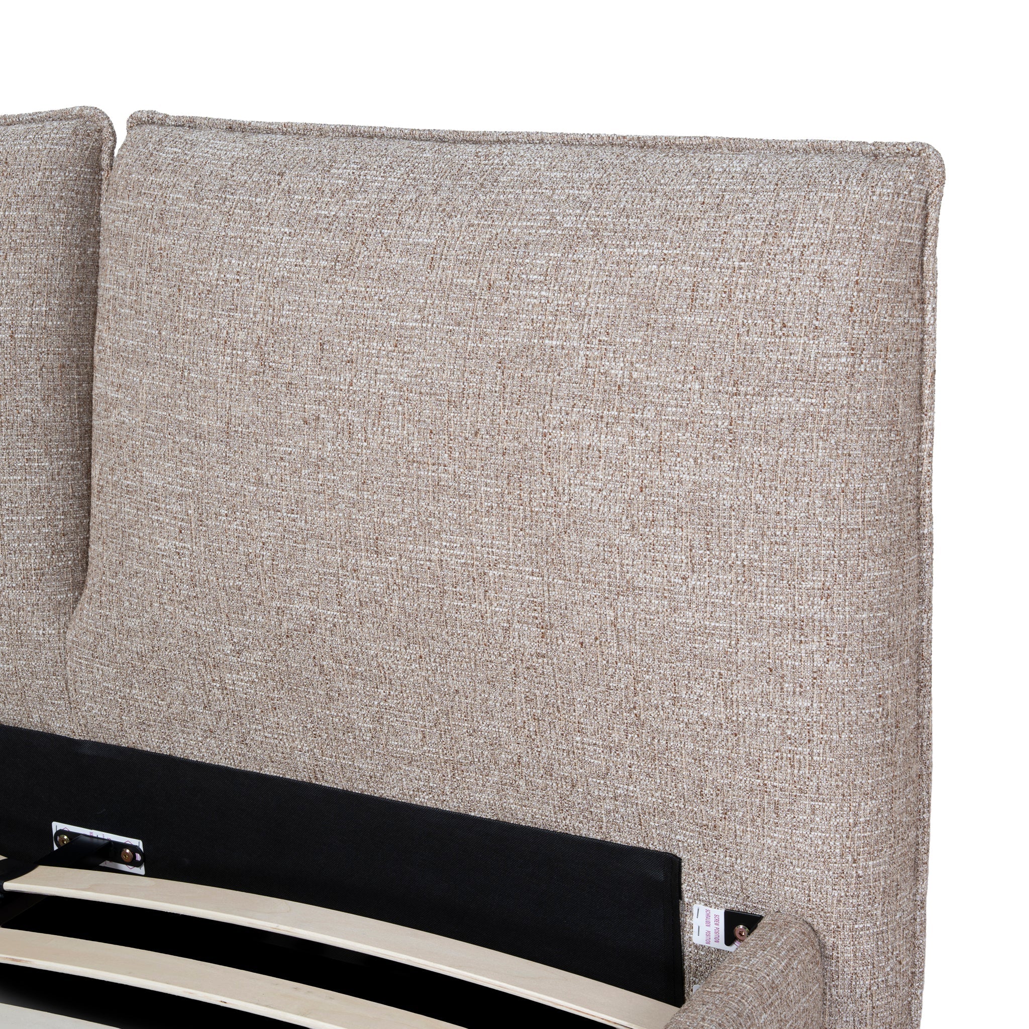 Fabric Queen Bed Frame - Stonish Beige - image 8