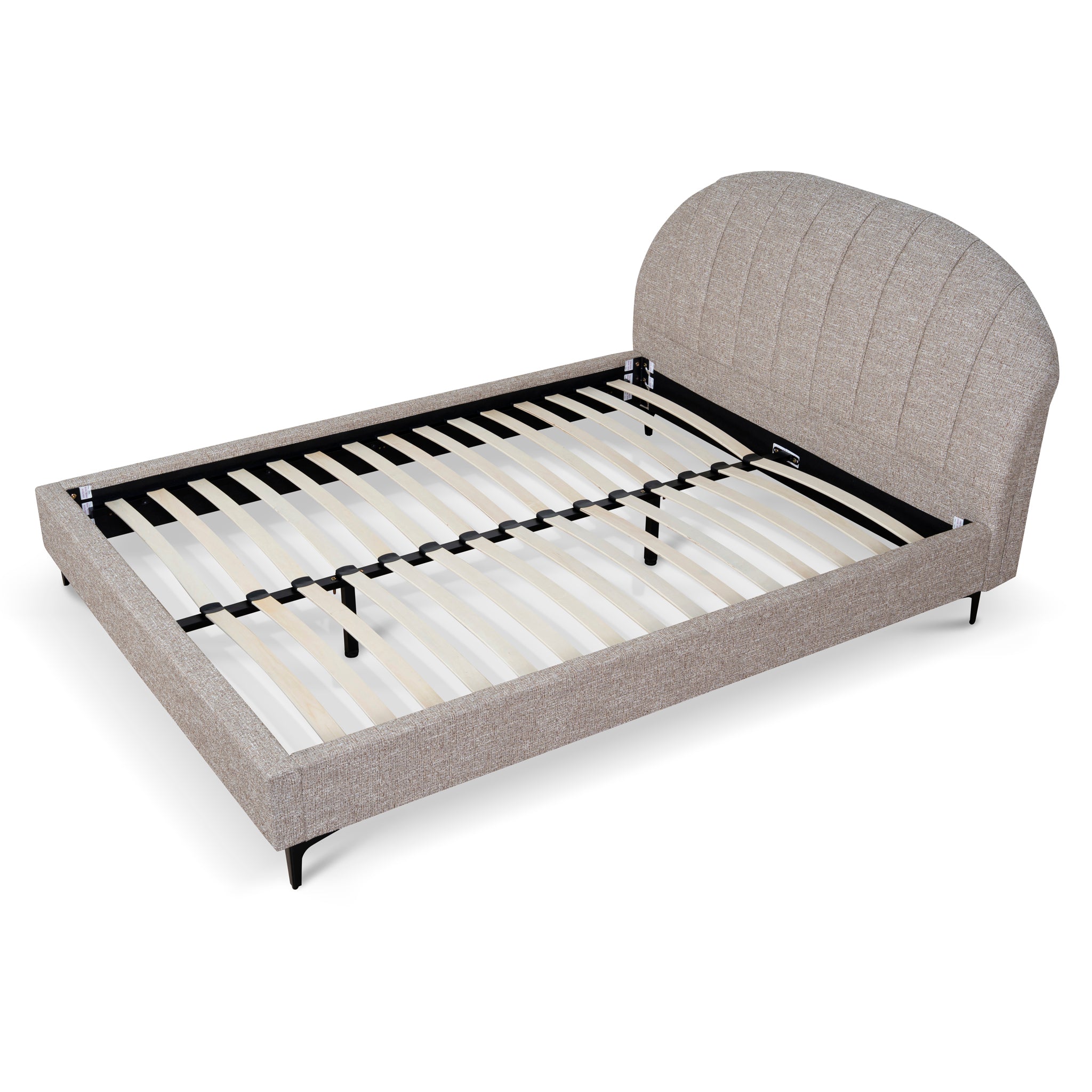 Fabric Queen Bed Frame - Stonish Beige - image 4