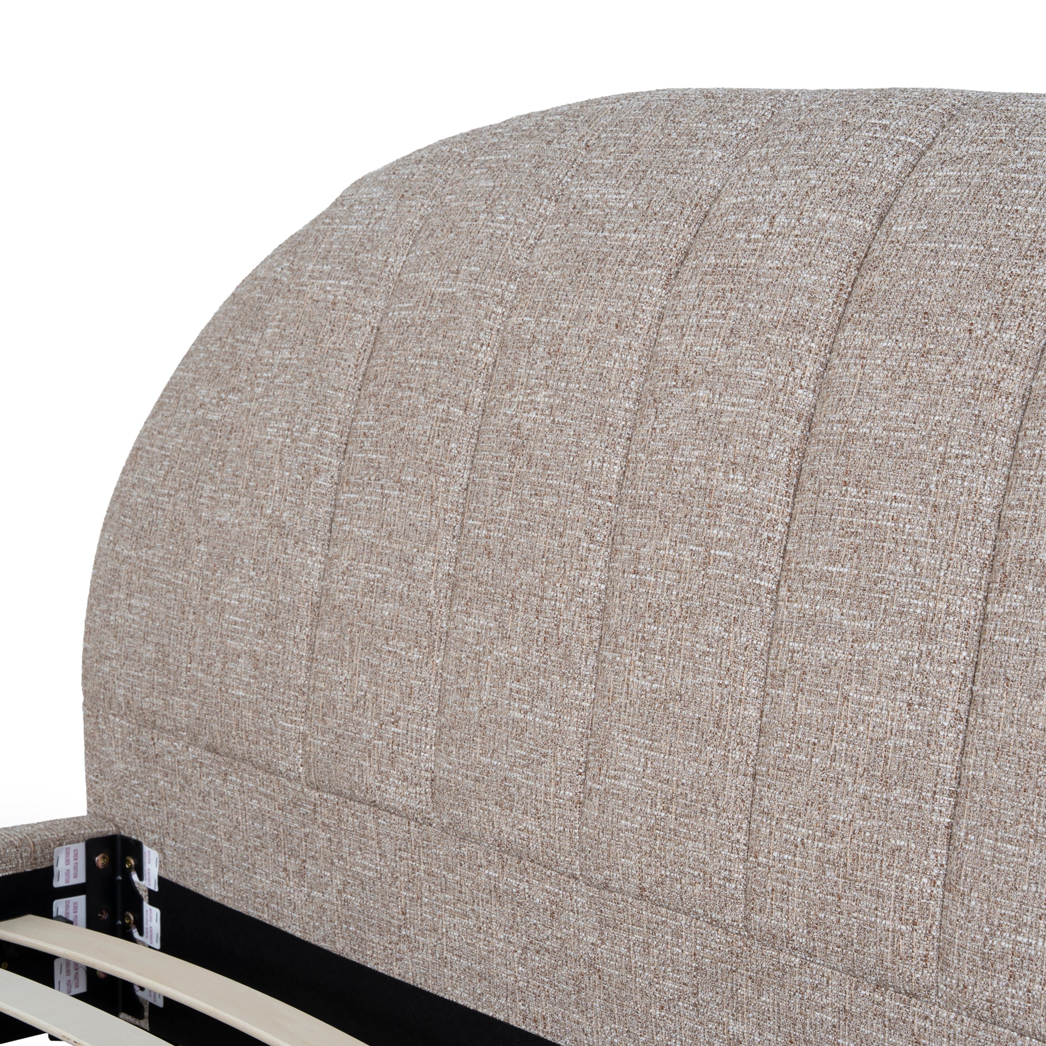 Fabric Queen Bed Frame - Stonish Beige - image 8