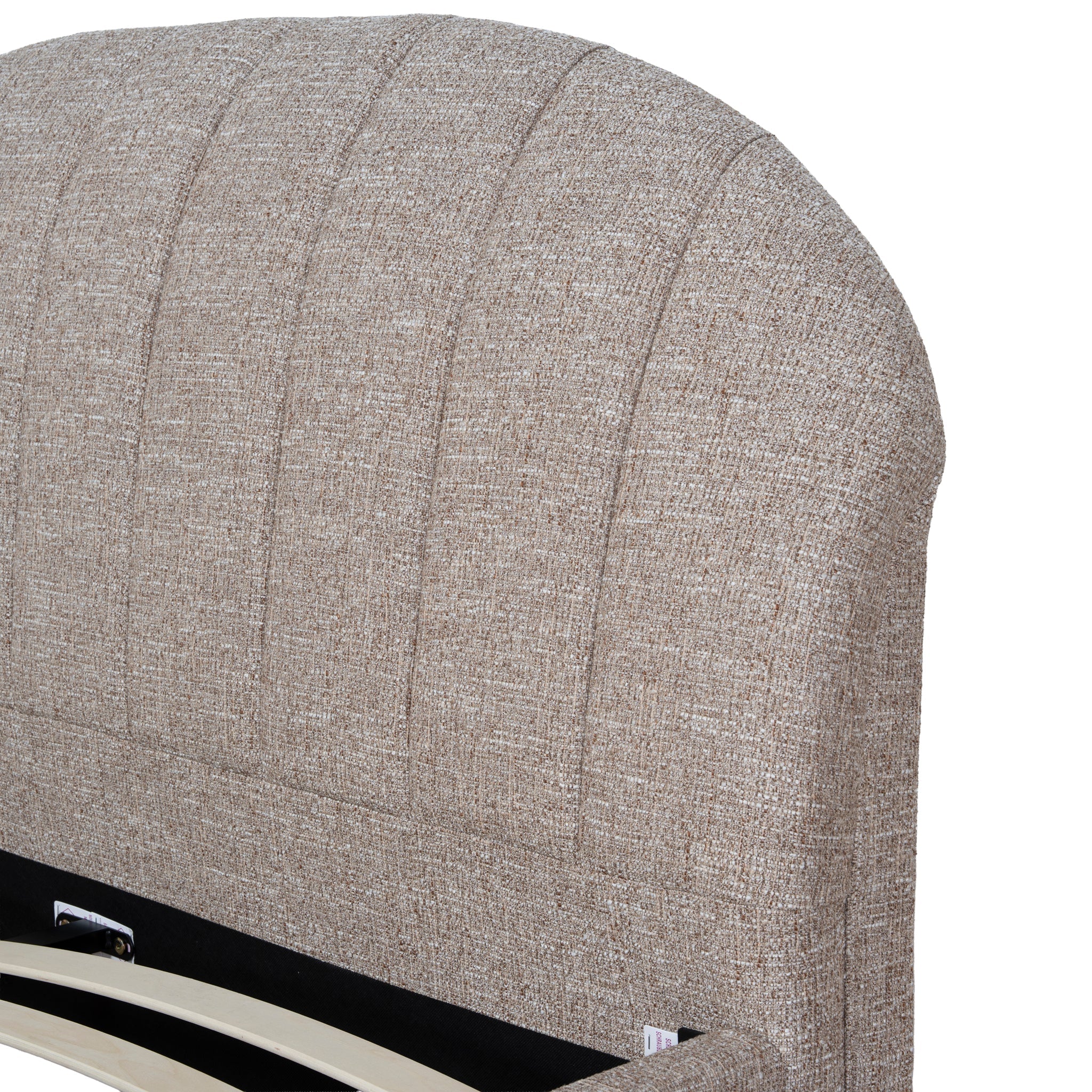Fabric Queen Bed Frame - Stonish Beige - image 9
