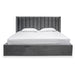 Queen Bed Frame - Wide Base in Charcoal Velvet - image 2